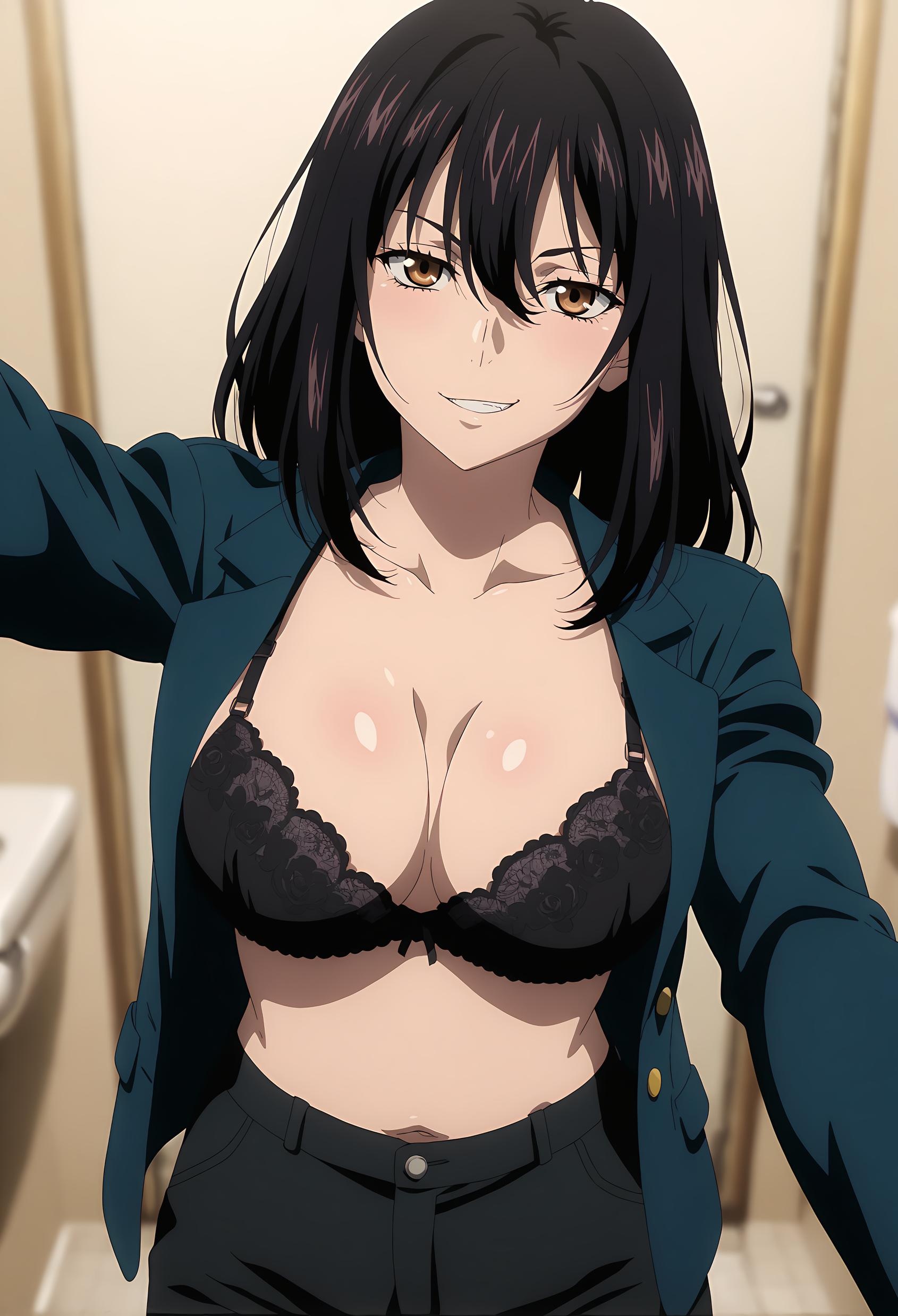 AI Generated Anime Girl - Himekiyuki Yuna: Blood-Crazed White Tiger Girl in Seductive Low-Cut Outfit, 102P