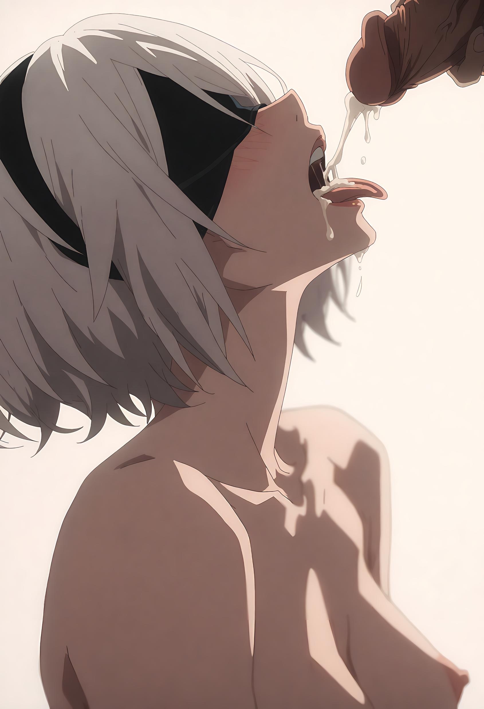 AI生成アニメ少女 - 尤尔哈2B：ニーアオートマタ白虎少女の魅惑的なポーズ 72P