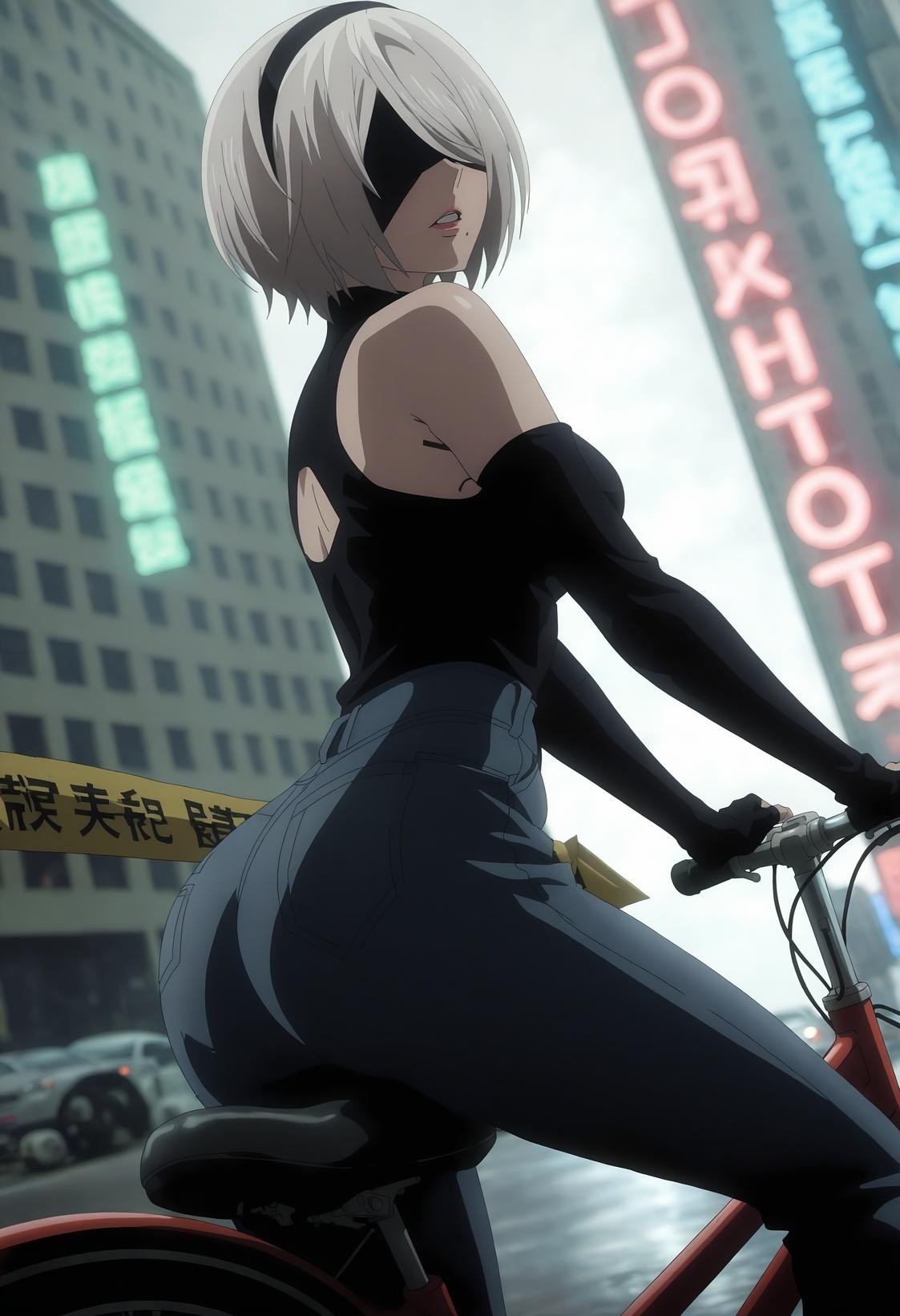 AI生成アニメ少女 - 尤尔哈2B：ニーアオートマタ白虎少女の魅惑的なポーズ 72P