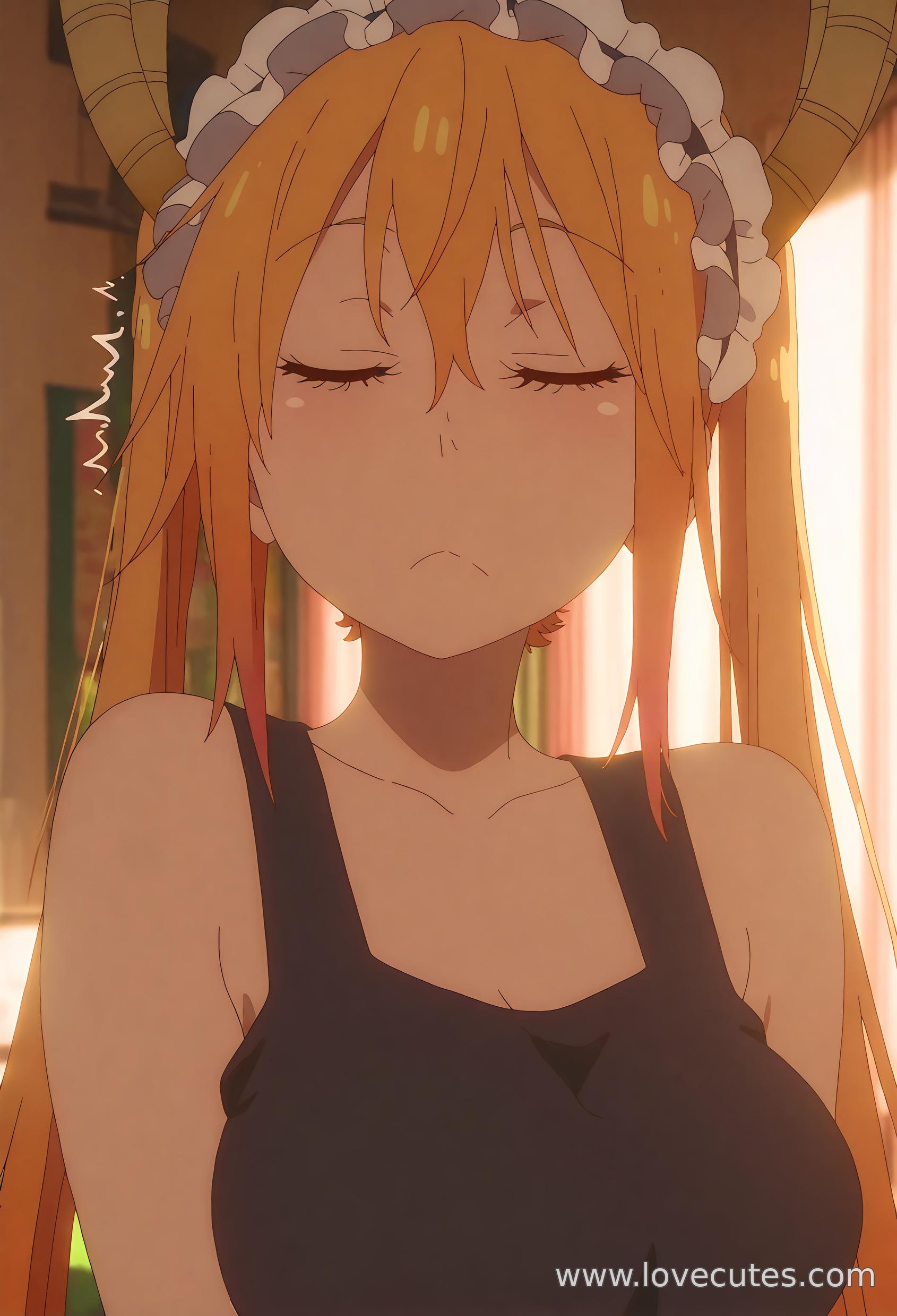 Cô Gái Anime Tạo Bởi AI - 托尔：小林家的龙女仆白虎少女 Trong Bộ Đồ Người Hầu, Tư Thế Gợi Cảm Thể Hiện Sự Quyến Rũ 35P