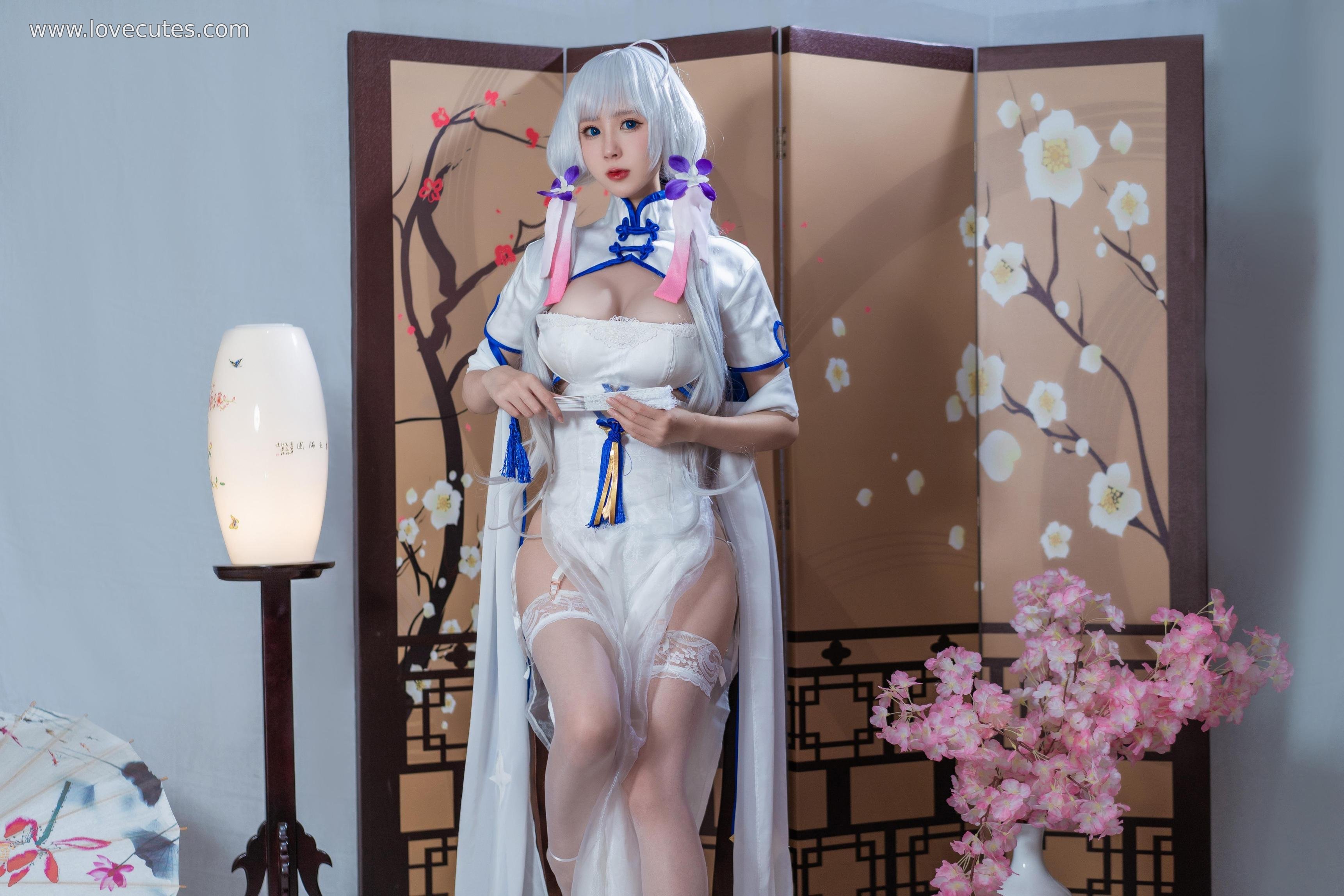 '[cosplay] Tây Viên Tự Nam Ca - Hình tượng 'Quang Huỳnh' trong tà áo dài: Sự hòa quyện giữa áo dài phương Đông và nhân vật hạm đội, thể hiện vẻ đẹp thanh lịch và quyến rũ 24P'