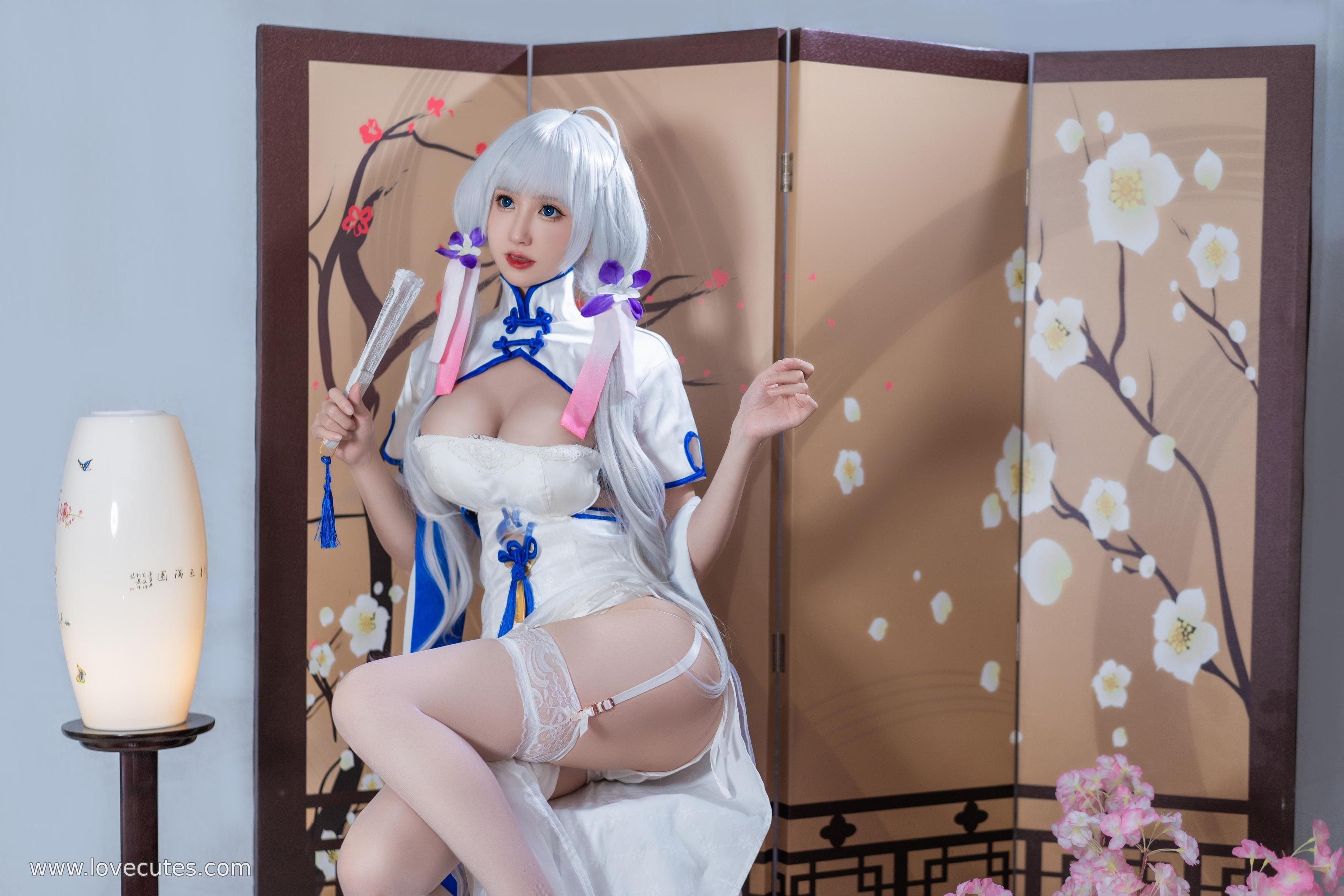 '[cosplay] Tây Viên Tự Nam Ca - Hình tượng 'Quang Huỳnh' trong tà áo dài: Sự hòa quyện giữa áo dài phương Đông và nhân vật hạm đội, thể hiện vẻ đẹp thanh lịch và quyến rũ 24P'