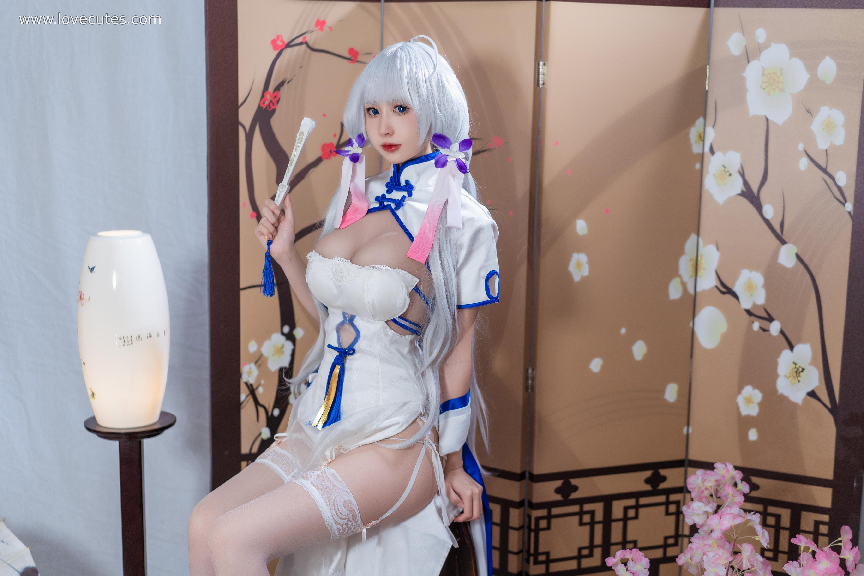 Cosplay] Nanka Nishinomiya - Azur Lane 'Shokaku' Qipao Style: A Fusion of Eastern Qipao and Kanmusu Character Showcasing Elegant and Sensual Visual Charm 24P
