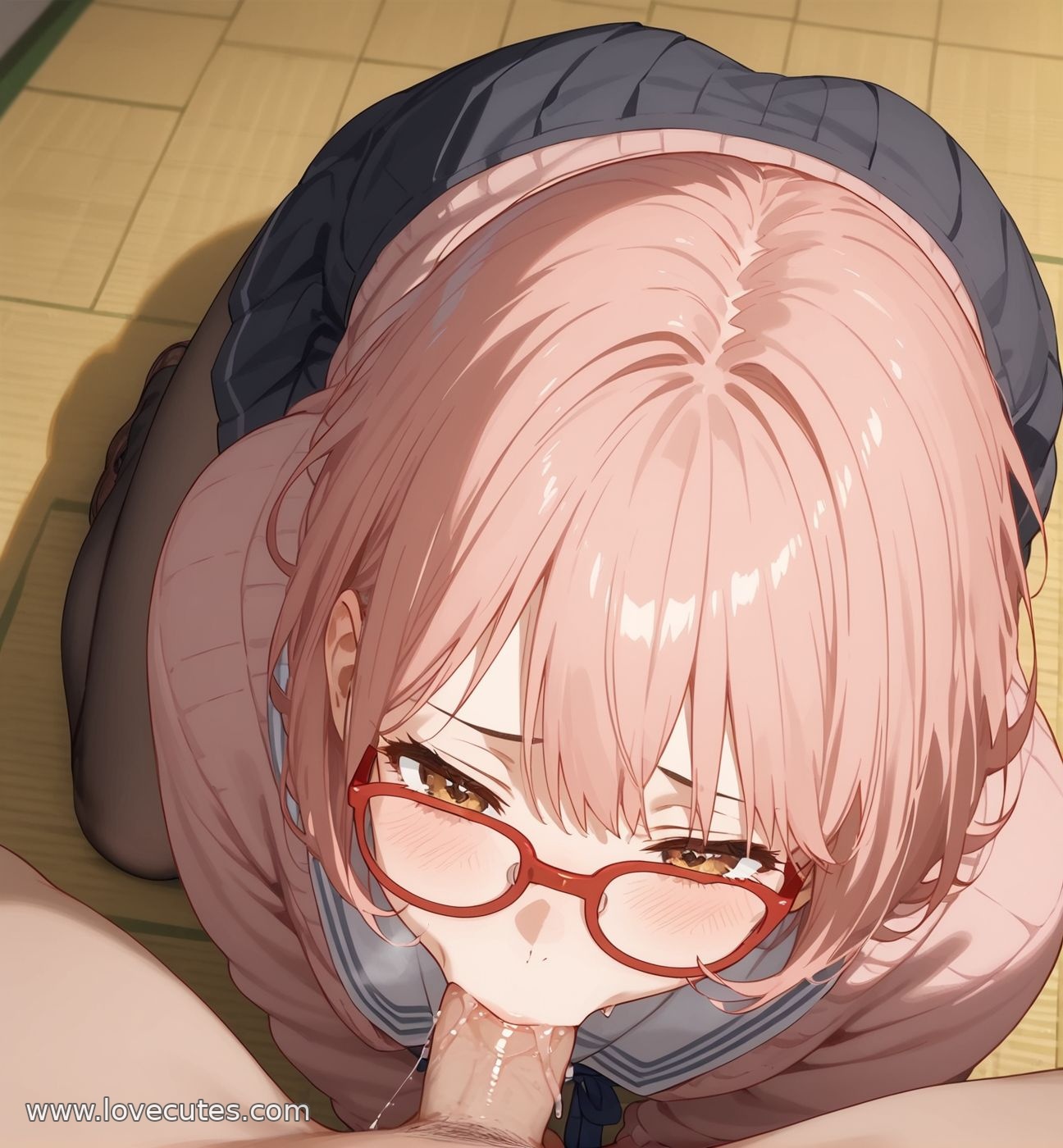 Cô Gái Anime Tạo Ra Bằng AI - 栗山未来: Cô Nàng Tóc Xanh Năng Động Trong Trang Phục Học Sinh, Thể Hiện Sự Trẻ Trung 150P