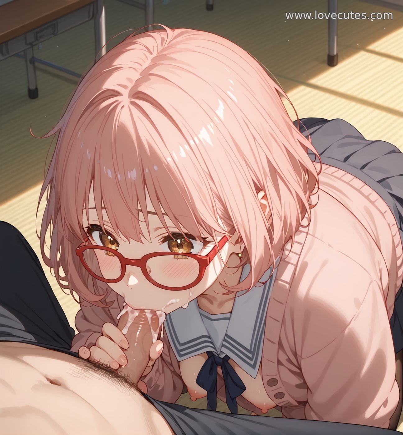 AI Generated Anime Girl - Kuriyama Mirai: Blue-Haired Energetic Student in Captivating Poses Showcasing Youthful Vitality 150P