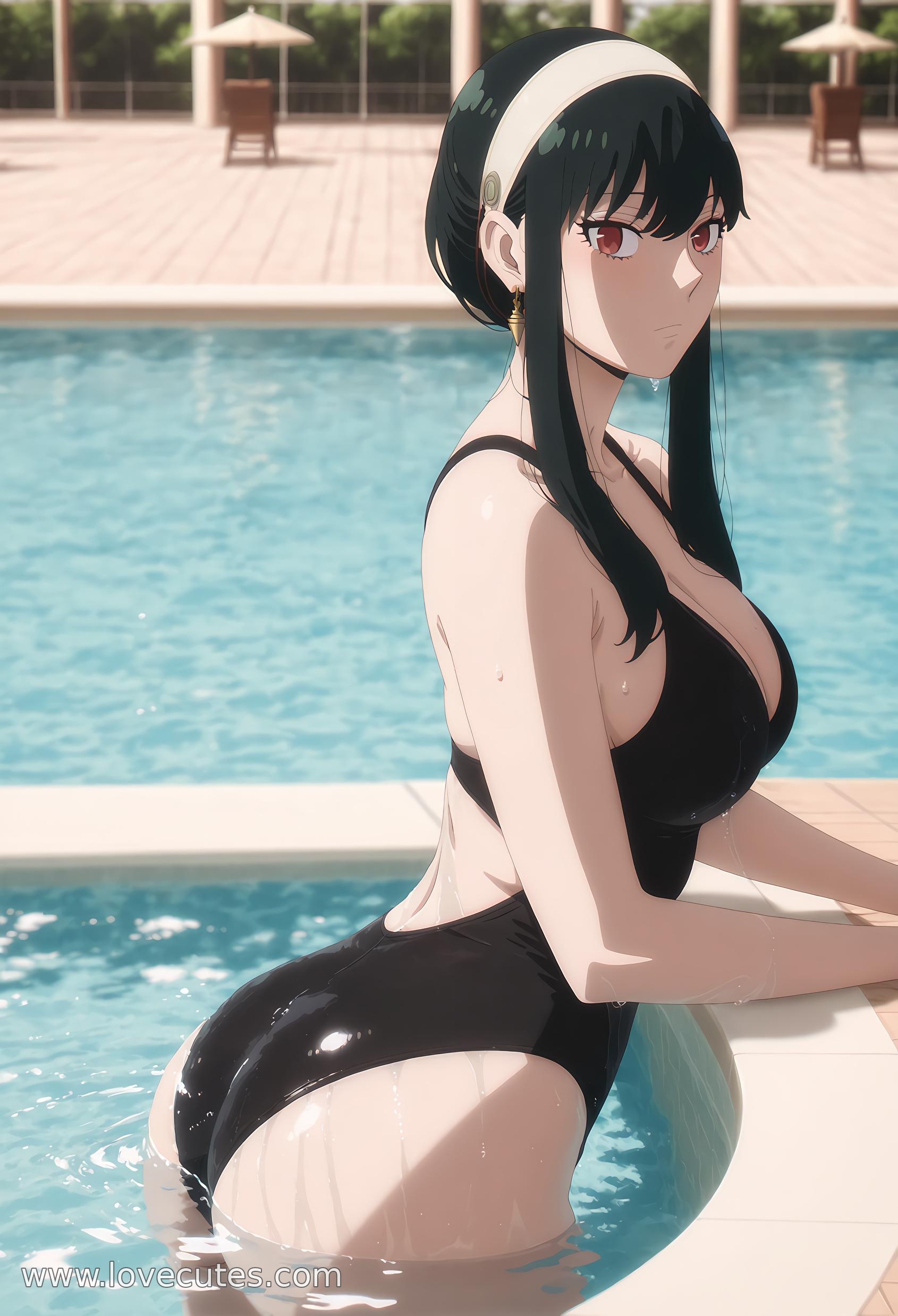 AI Generated Anime Girl - Yoru Forger: Elegant Spy Family Beauty Showcasing Ultimate Temptation in 84 Poses