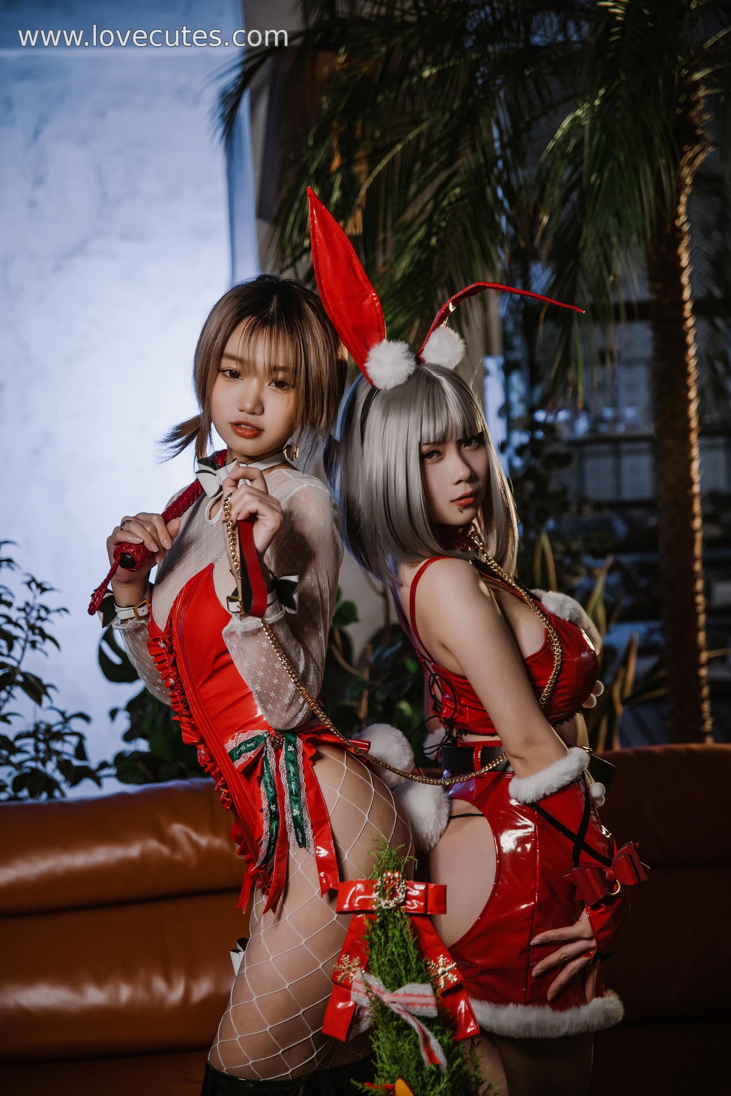 写真] 柒柒要乖哦 & 末夜787 - 双人クリスマスギフト：祝祭の雰囲気の中での甘辛な双人私房、魅惑のヒップラインと親密なインタラクション 64P
