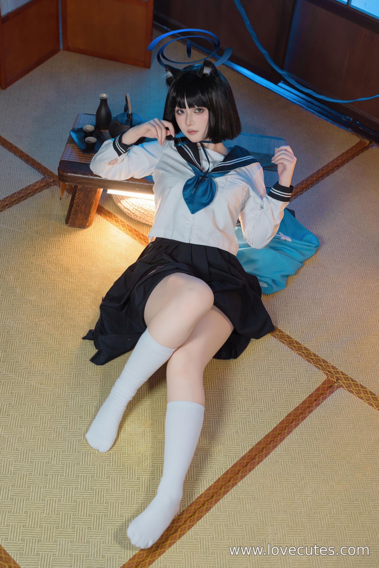 costume play] 屿鱼 - 蔚蓝档案 桐生桔梗：学院制服スタイルのキャラクター再現 清冷な気質とスタイルを両立 53P