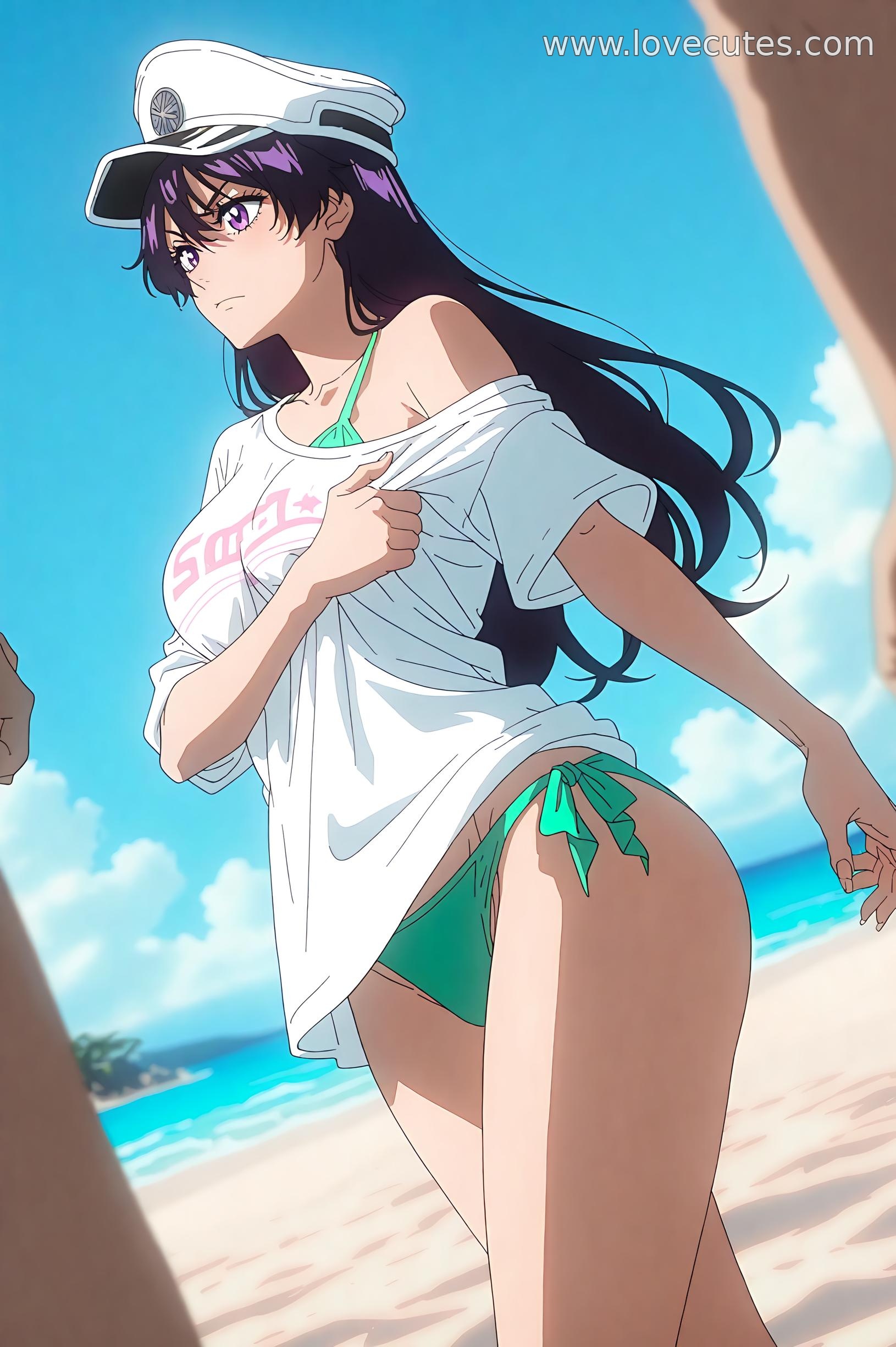 AI Generated Anime Girl - 邦比爱塔: Sexy Temptation in Student Outfit by the Golden-Haired Death God, 63P