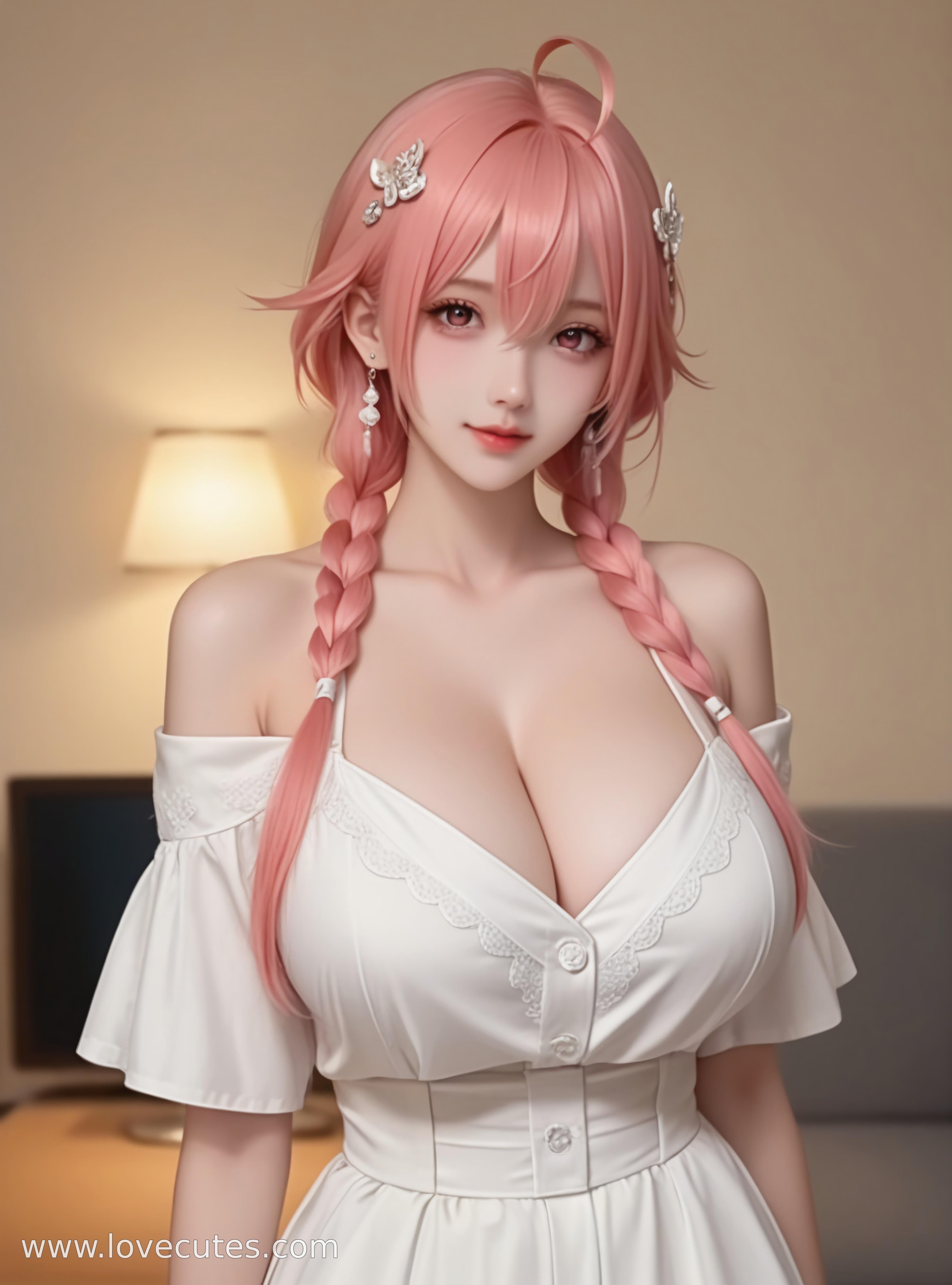 AI Generated Anime Girl - 长离：鸣潮白虎美人 撩人姿势下挑逗眼神展现极致诱惑 85P