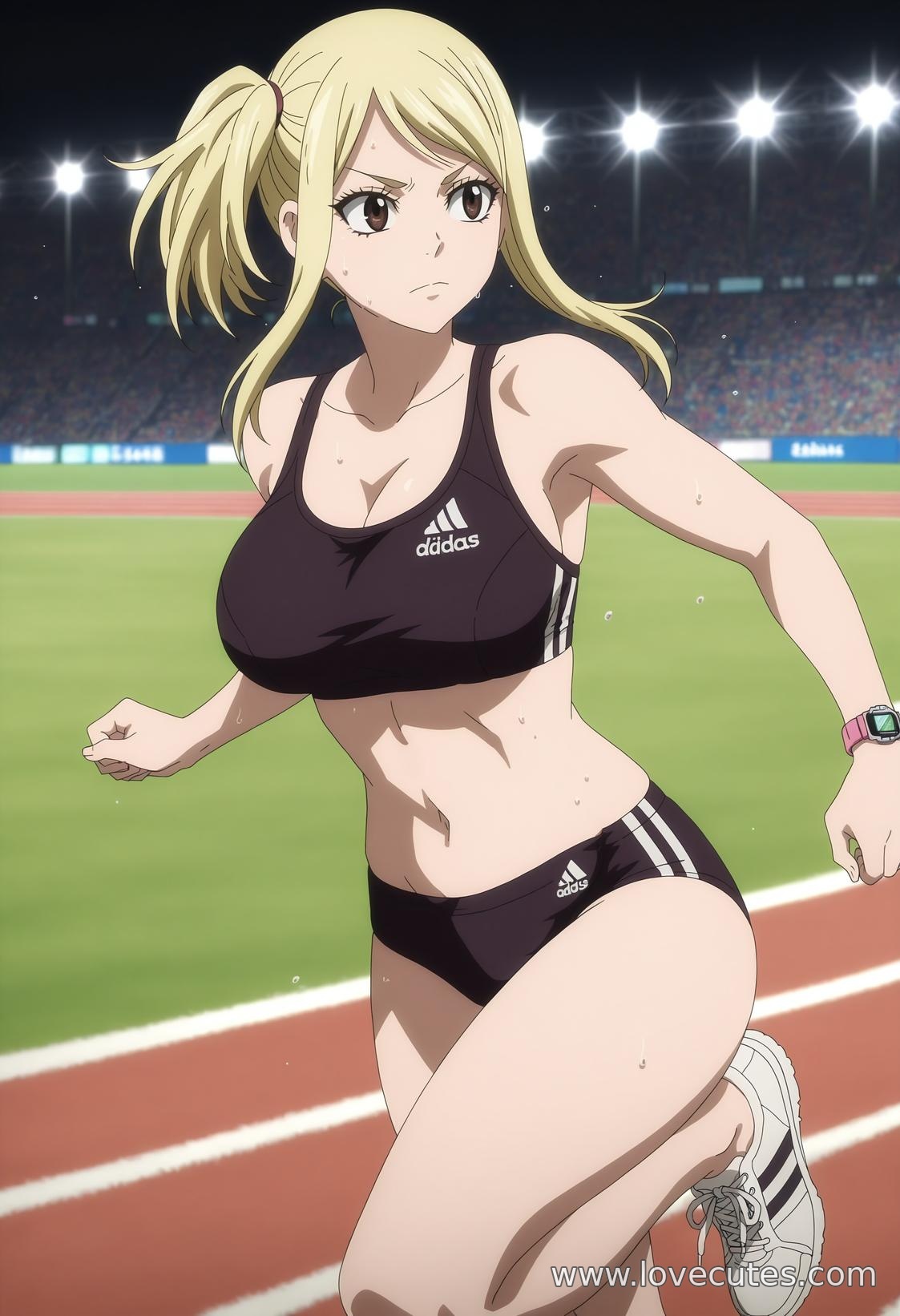 AI生成アニメ少女 - 露西：妖精の尾巴のピンク肌、魅惑のポーズを披露するタイトスーツ 74P