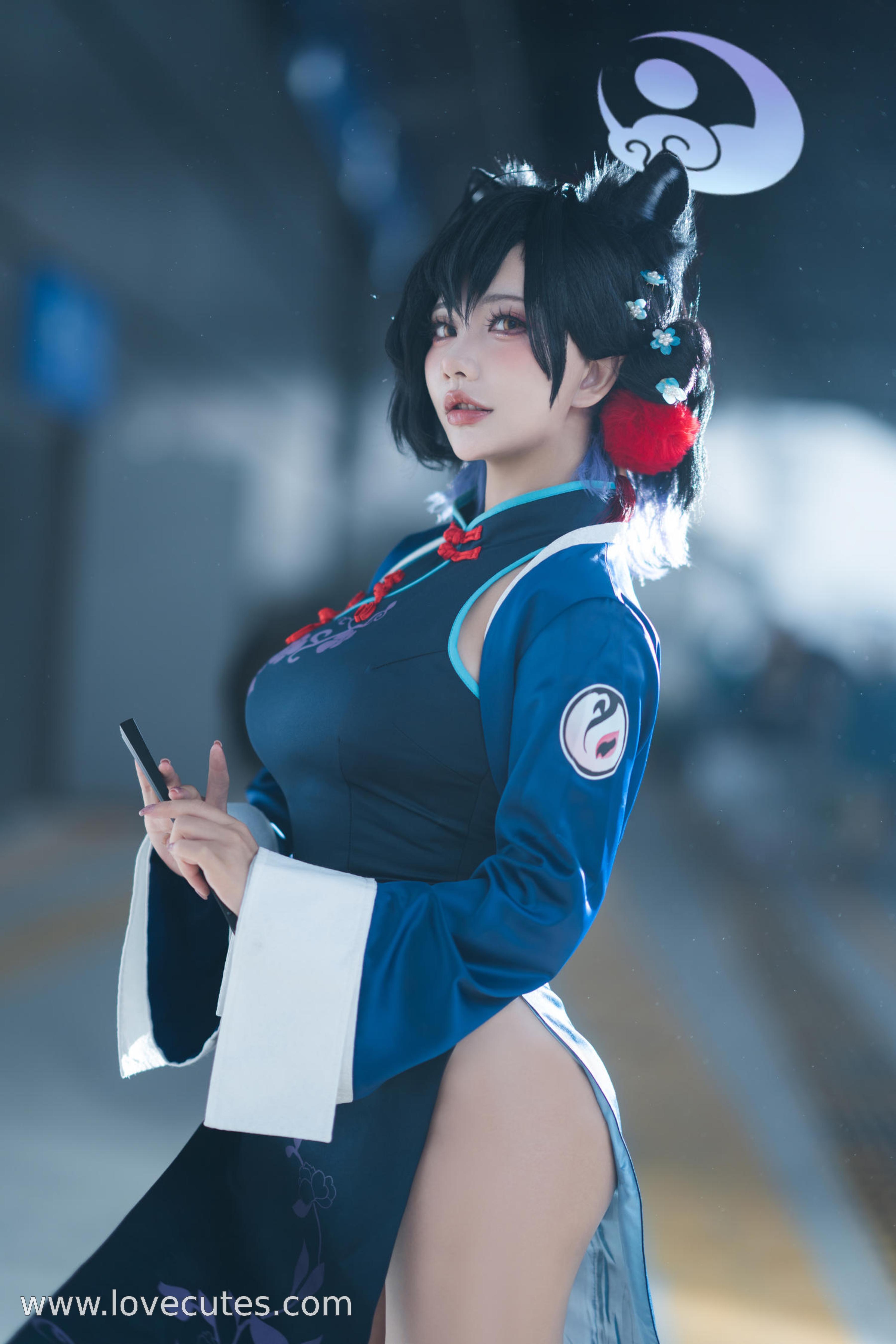 「[コスプレ] これはクマの子？ - 漆原輝夜：国風チャイナドレス＋古装の雰囲気、魅惑的な眼差しとポーズ、ディテールと質感が素晴らしい 55P」
