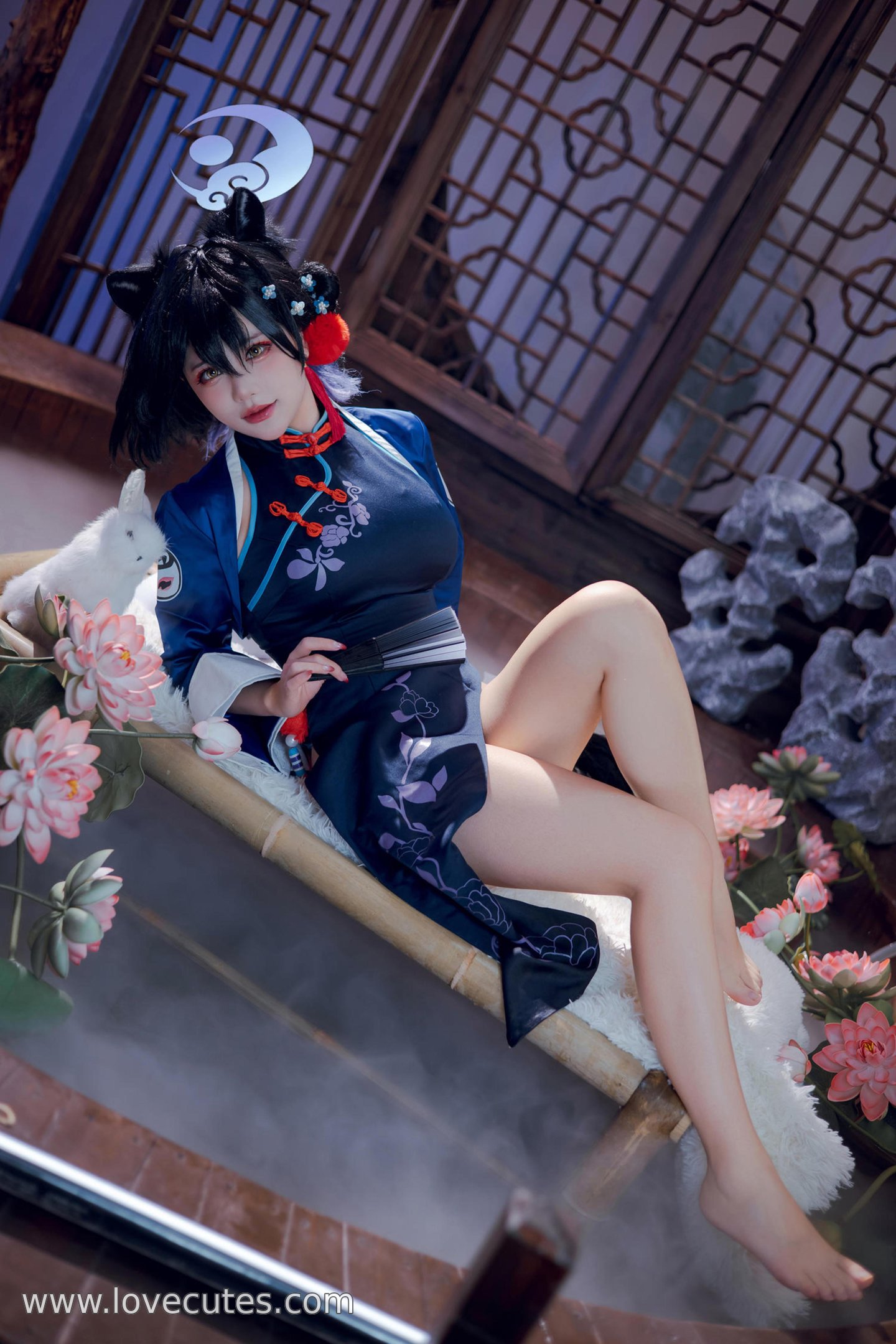 「[コスプレ] これはクマの子？ - 漆原輝夜：国風チャイナドレス＋古装の雰囲気、魅惑的な眼差しとポーズ、ディテールと質感が素晴らしい 55P」