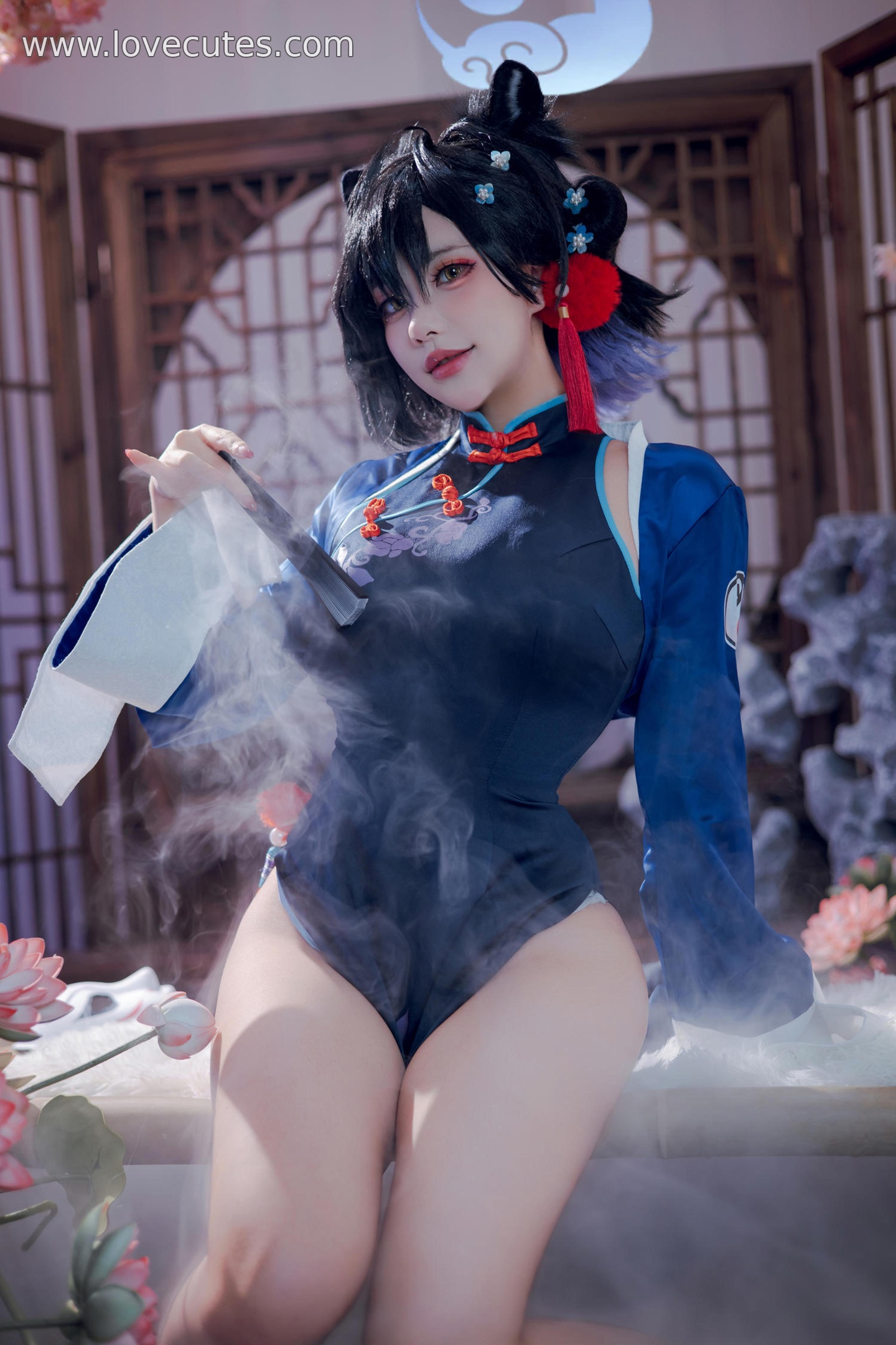 「[コスプレ] これはクマの子？ - 漆原輝夜：国風チャイナドレス＋古装の雰囲気、魅惑的な眼差しとポーズ、ディテールと質感が素晴らしい 55P」