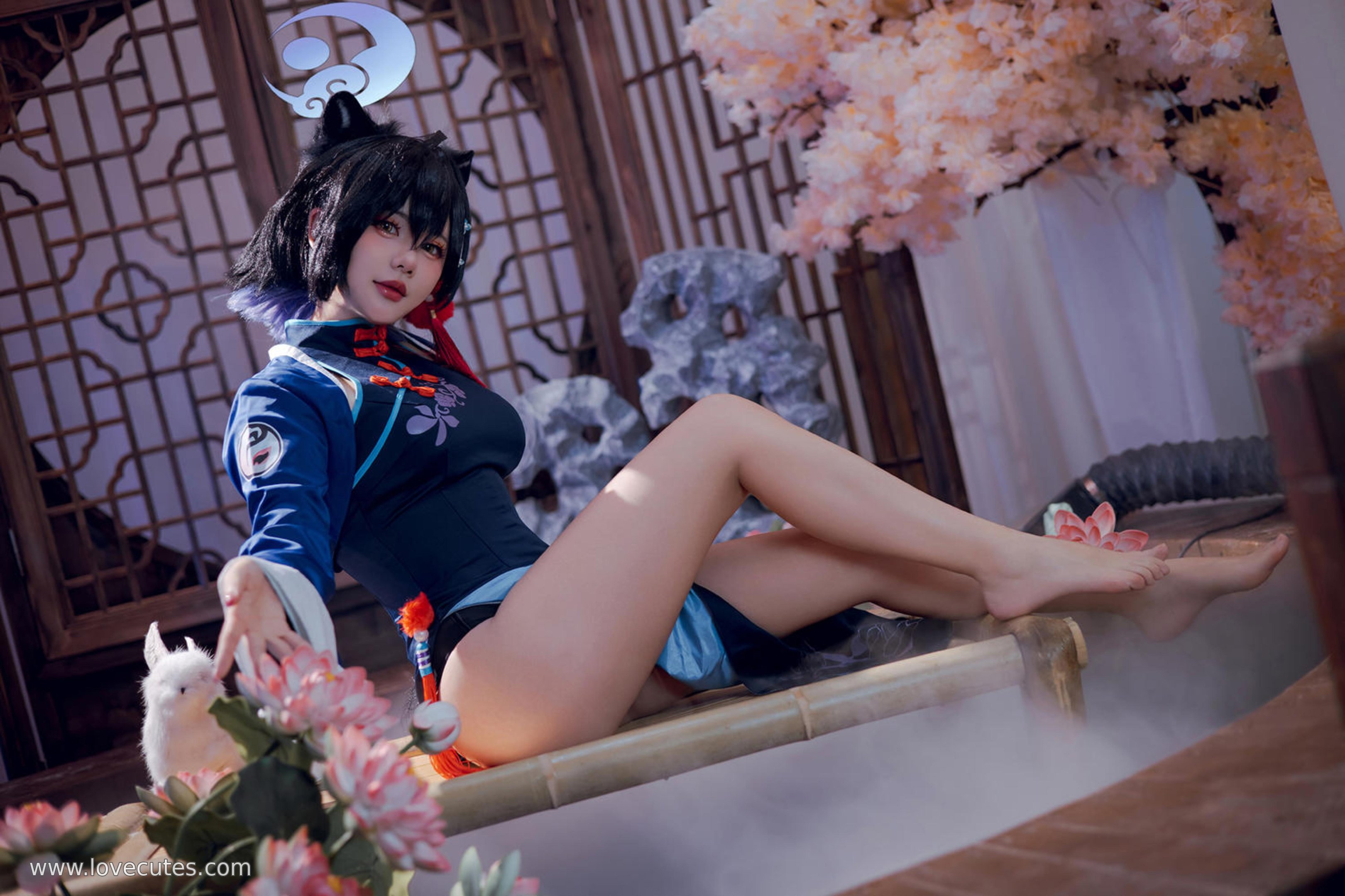 「[コスプレ] これはクマの子？ - 漆原輝夜：国風チャイナドレス＋古装の雰囲気、魅惑的な眼差しとポーズ、ディテールと質感が素晴らしい 55P」