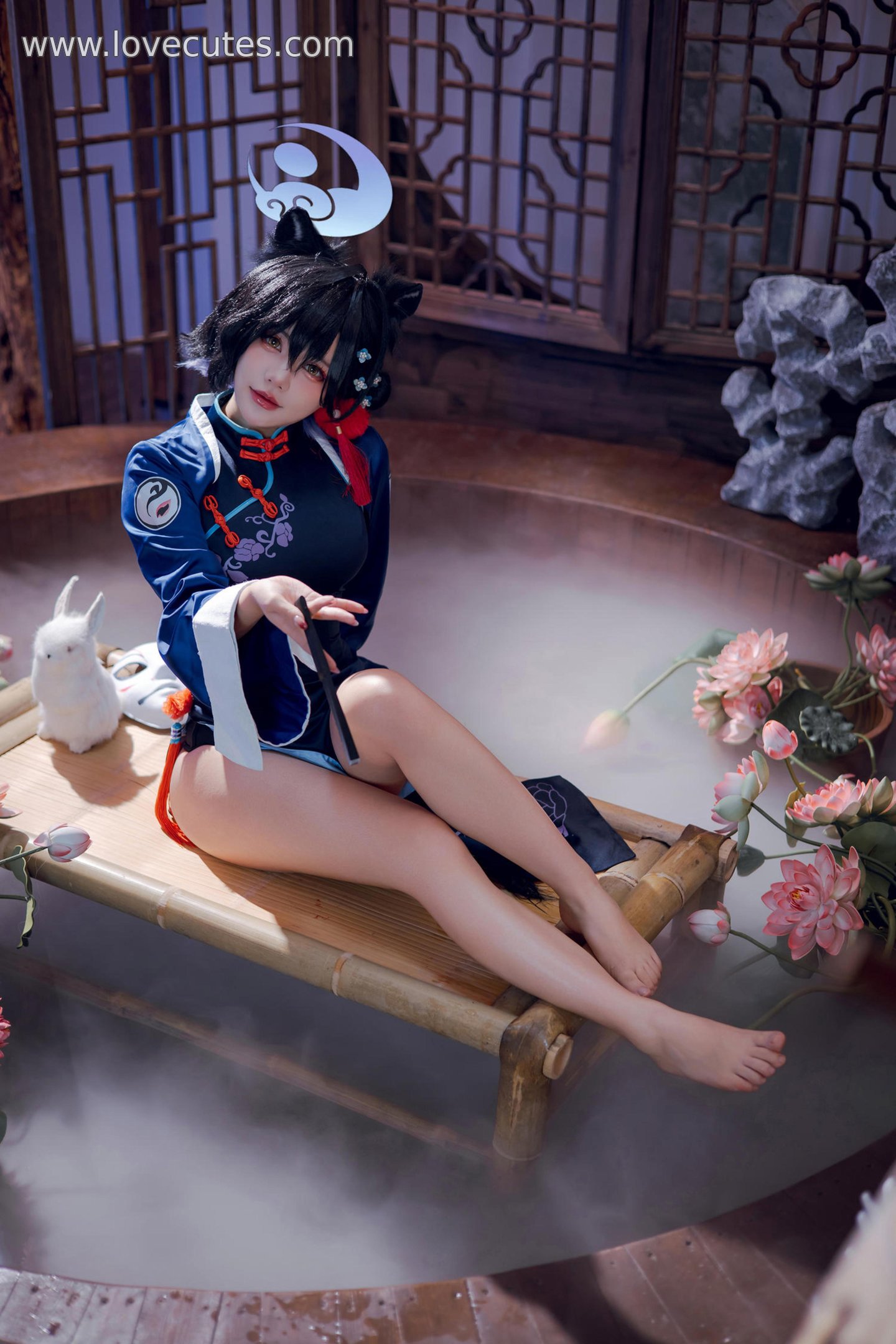 「[コスプレ] これはクマの子？ - 漆原輝夜：国風チャイナドレス＋古装の雰囲気、魅惑的な眼差しとポーズ、ディテールと質感が素晴らしい 55P」