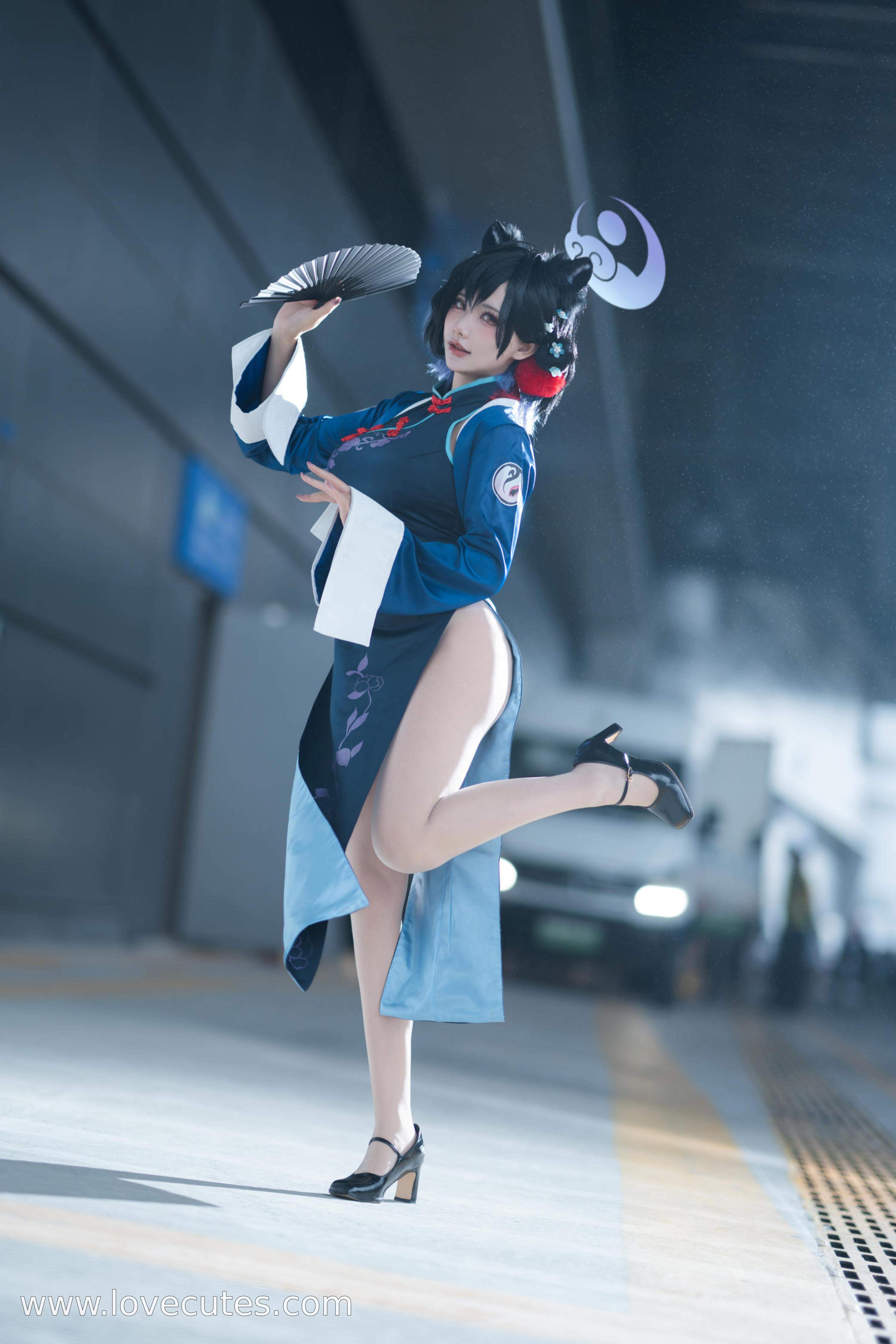 「[コスプレ] これはクマの子？ - 漆原輝夜：国風チャイナドレス＋古装の雰囲気、魅惑的な眼差しとポーズ、ディテールと質感が素晴らしい 55P」