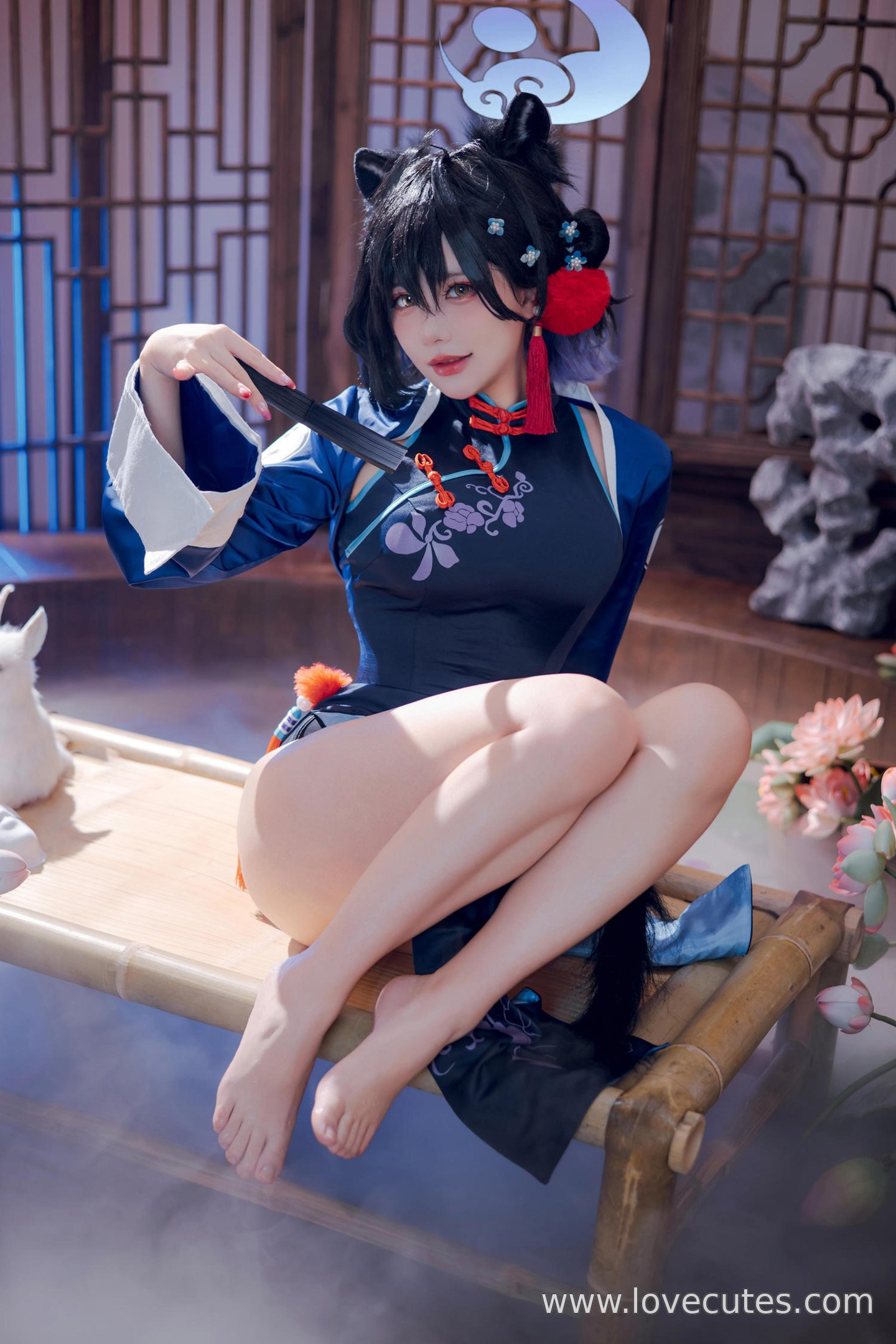 「[コスプレ] これはクマの子？ - 漆原輝夜：国風チャイナドレス＋古装の雰囲気、魅惑的な眼差しとポーズ、ディテールと質感が素晴らしい 55P」