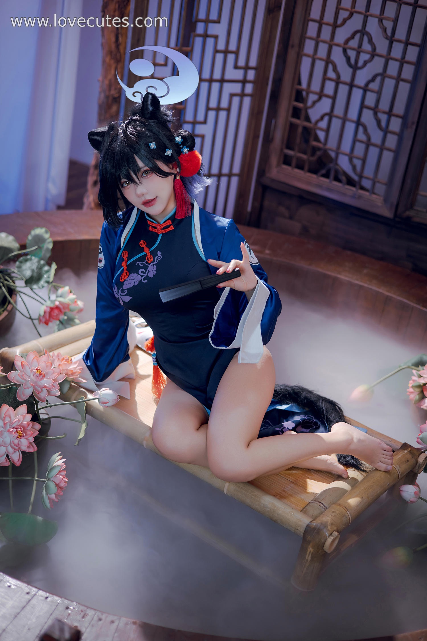 「[コスプレ] これはクマの子？ - 漆原輝夜：国風チャイナドレス＋古装の雰囲気、魅惑的な眼差しとポーズ、ディテールと質感が素晴らしい 55P」