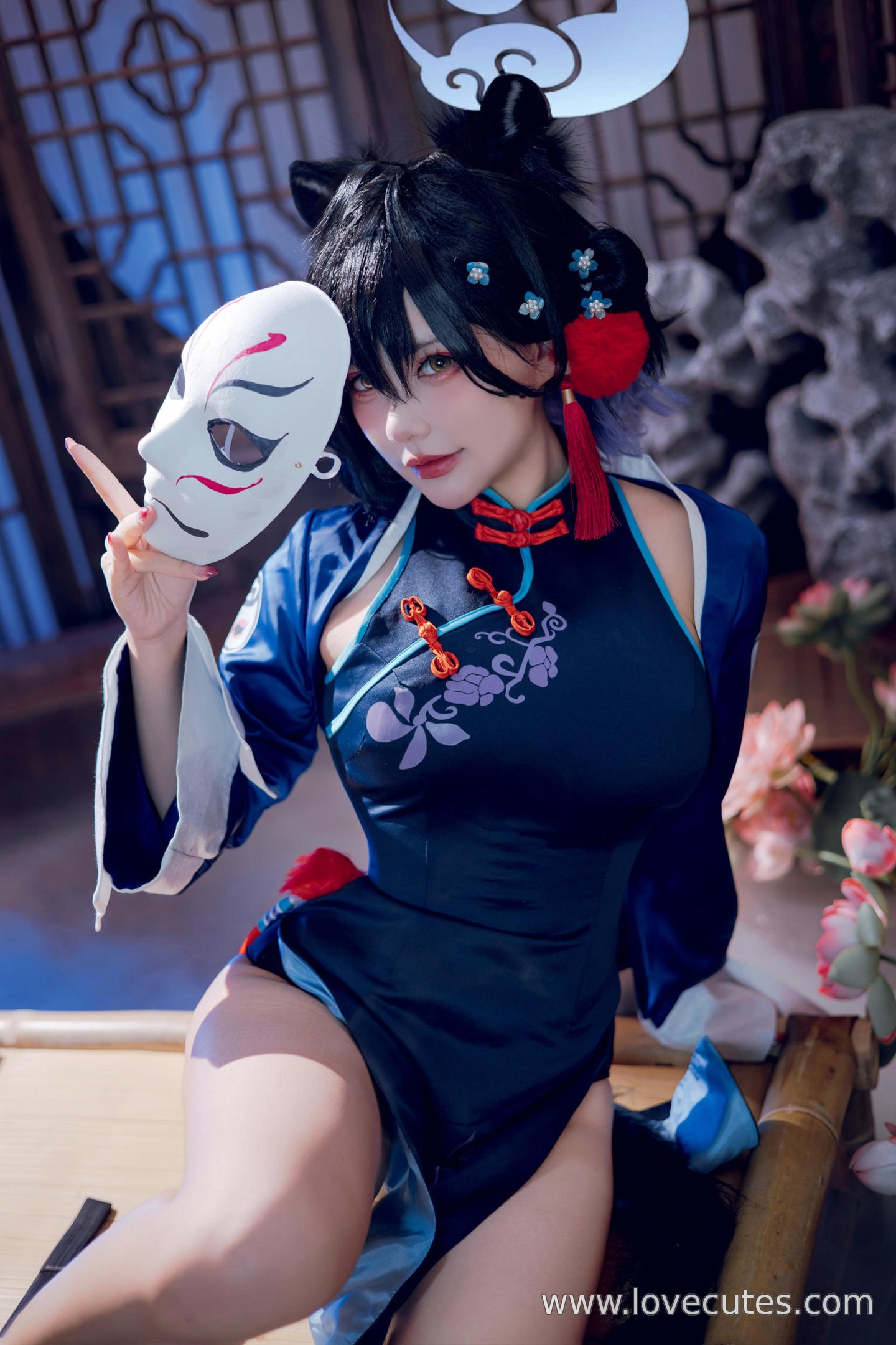 「[コスプレ] これはクマの子？ - 漆原輝夜：国風チャイナドレス＋古装の雰囲気、魅惑的な眼差しとポーズ、ディテールと質感が素晴らしい 55P」