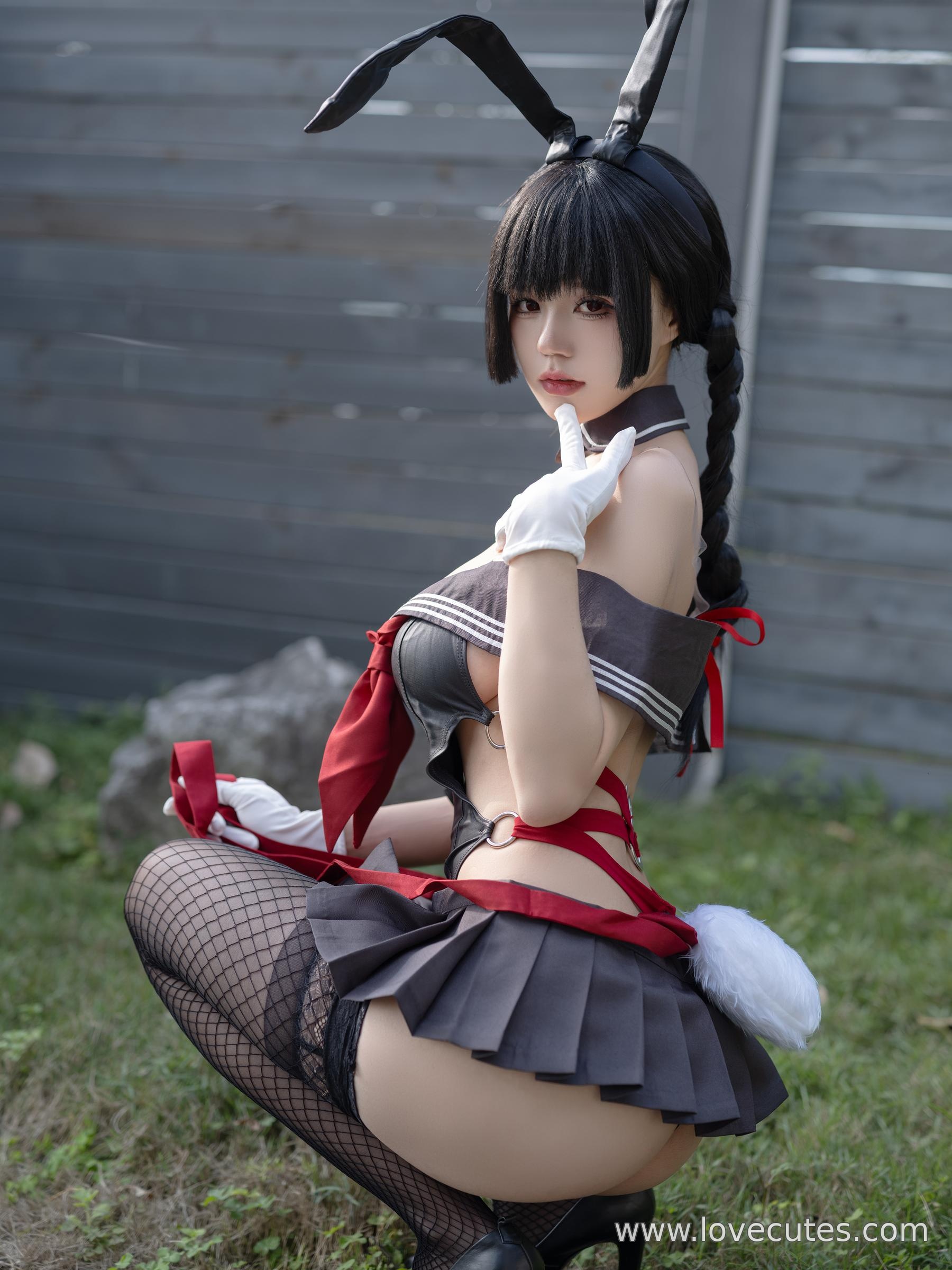 [costume play] 柒柒要乖哦 - 卯月桃子：アウトドア学園風JK制服と魚網ソックスの甘辛コントラスト 45P