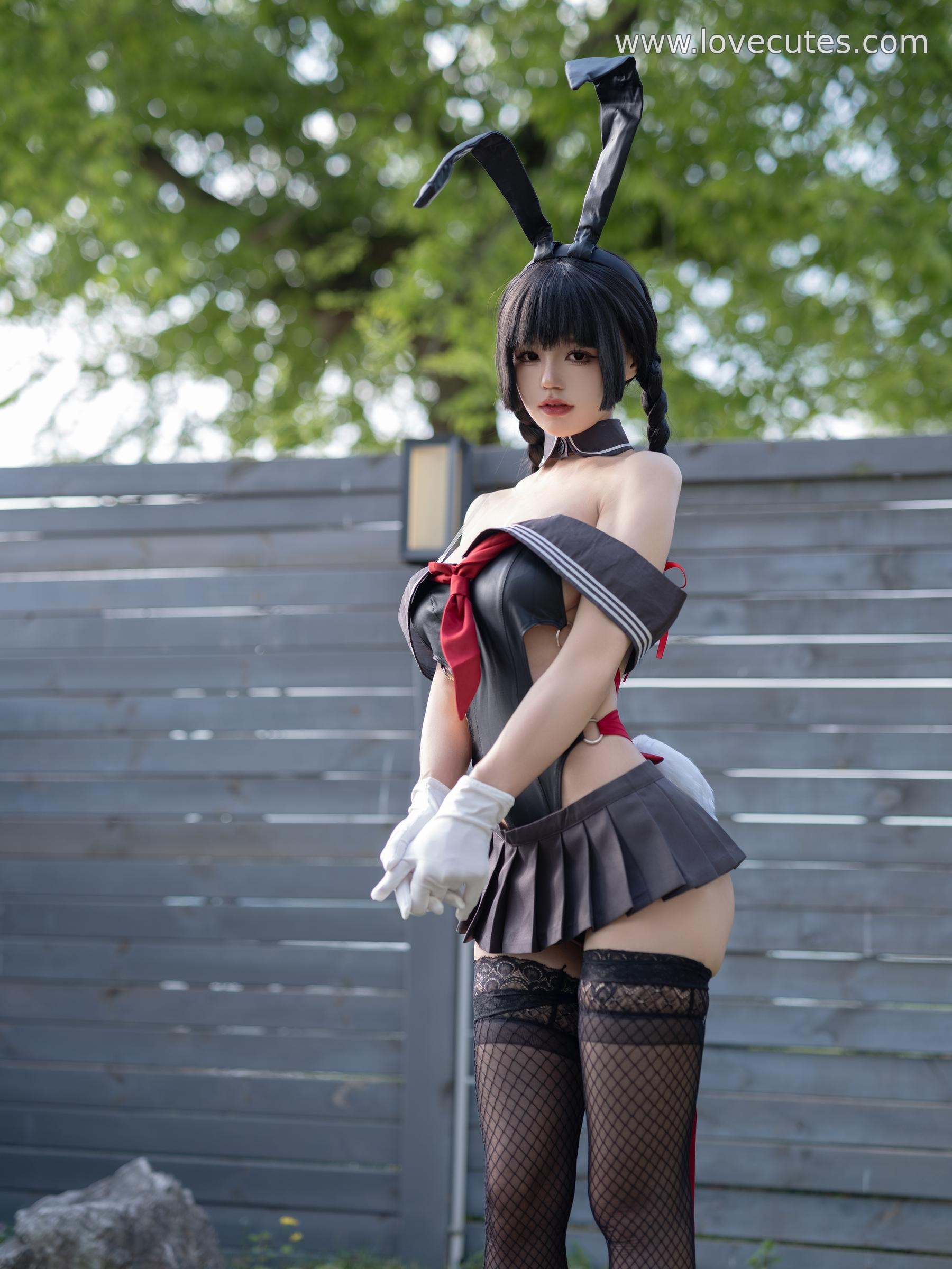 [costume play] 柒柒要乖哦 - 卯月桃子：アウトドア学園風JK制服と魚網ソックスの甘辛コントラスト 45P