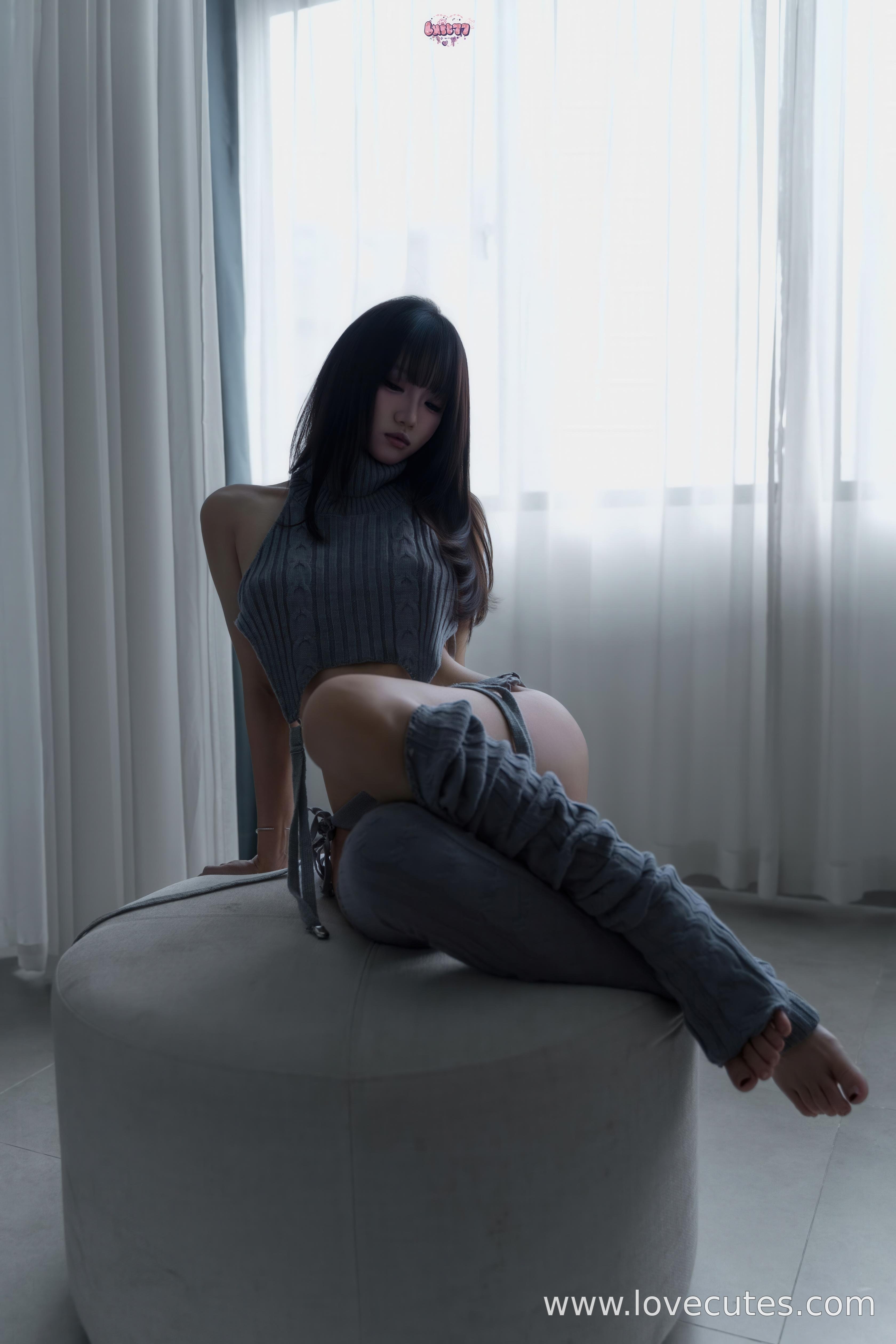 [私房] 칠칠아 착하게 굴어 - 집에서 입는 스웨터: 실내의 느긋한 분위기, 가까이서 보는 매력 112P1V