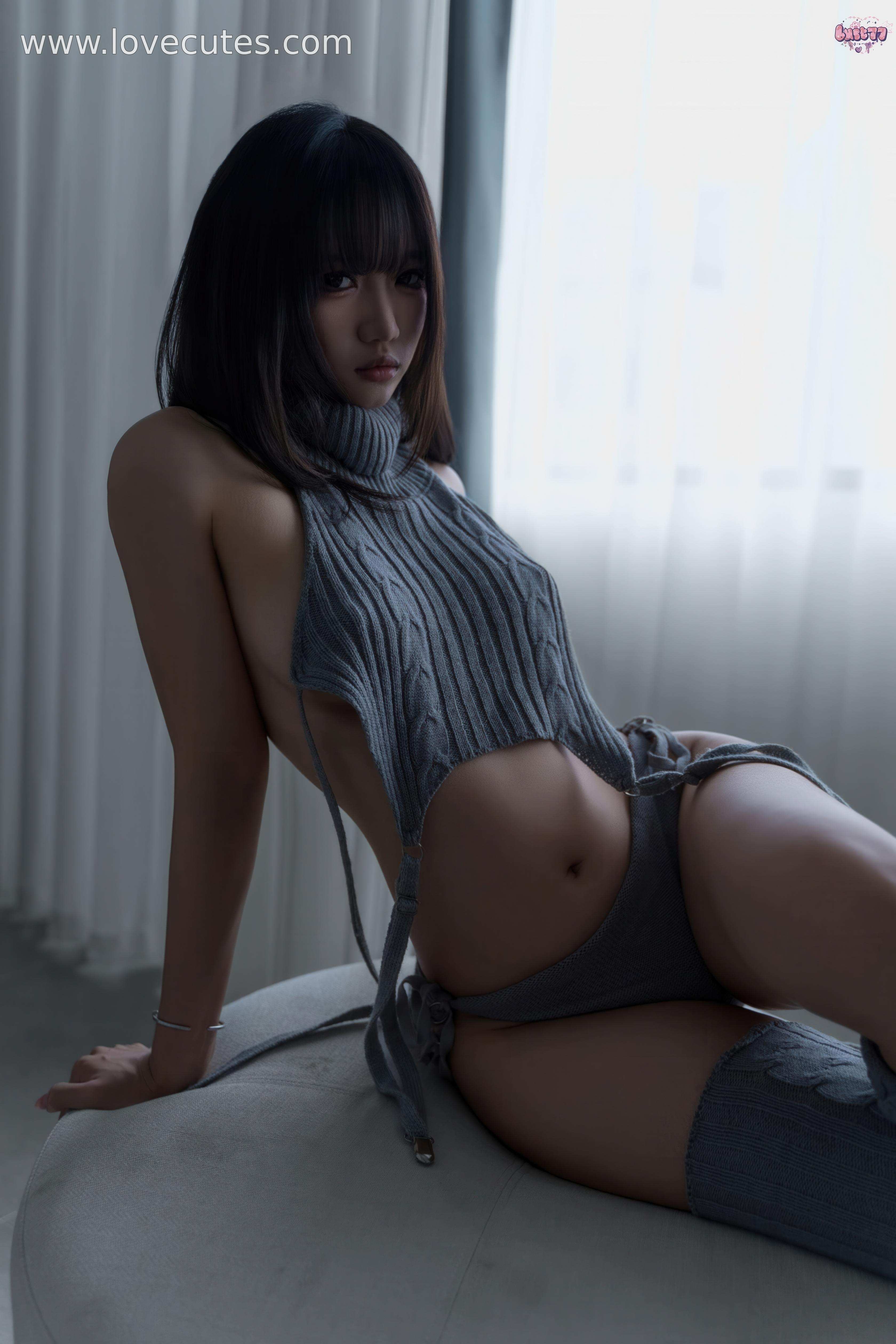 [私房] 칠칠아 착하게 굴어 - 집에서 입는 스웨터: 실내의 느긋한 분위기, 가까이서 보는 매력 112P1V