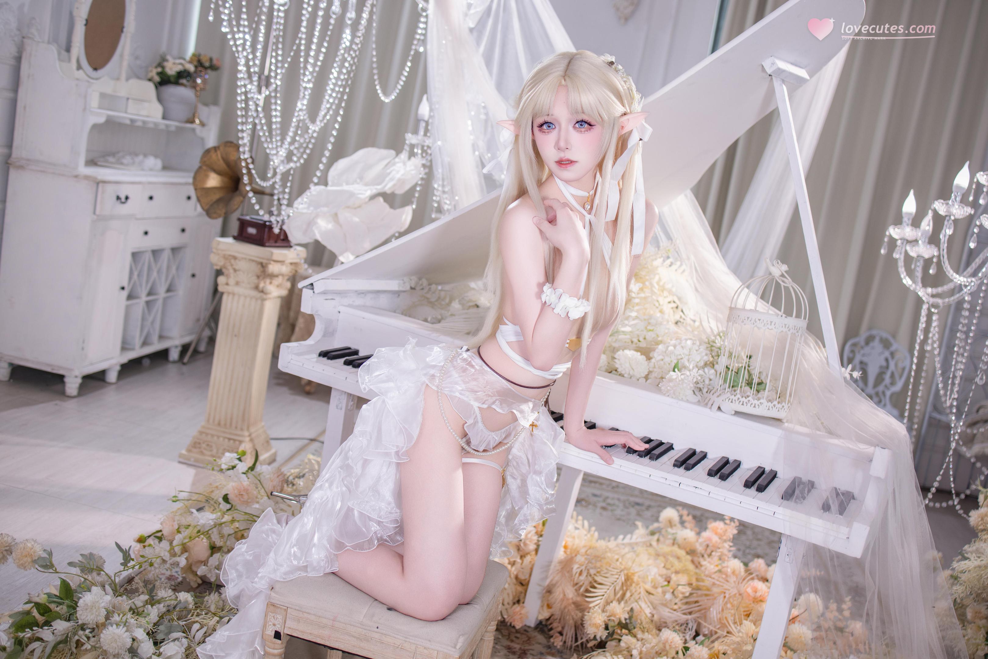 [costume] Song Mộc Phù Tô - Bạch Thiên Sứ: Hình ảnh thanh tao, duyên dáng với dáng người mảnh mai và giày cao gót, đường cong chân nổi bật 40P