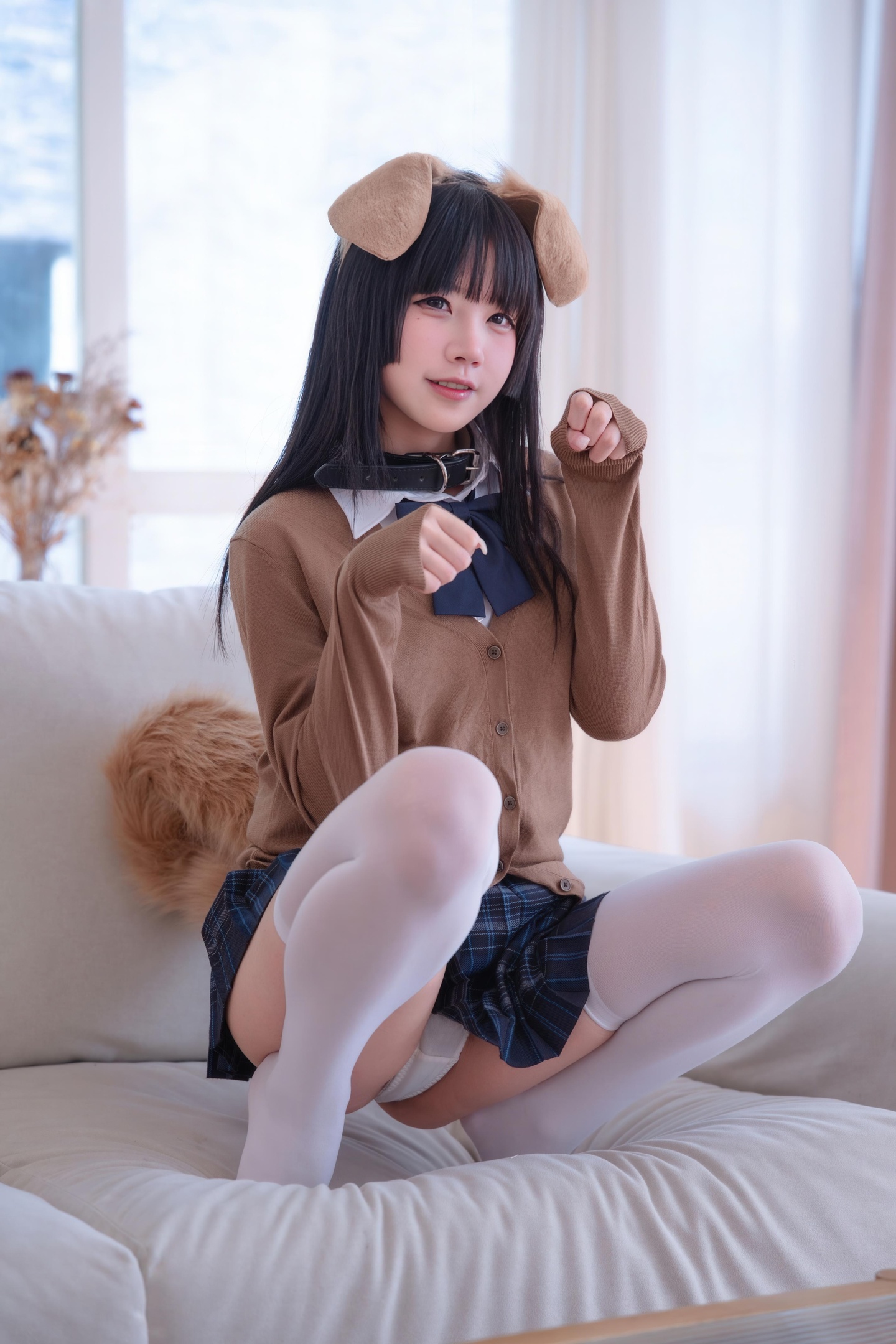 [costume play] 清水凪 - 小凪汪汪：JK制服搭配白絲的甜美氛圍 可愛元氣感十足 56P