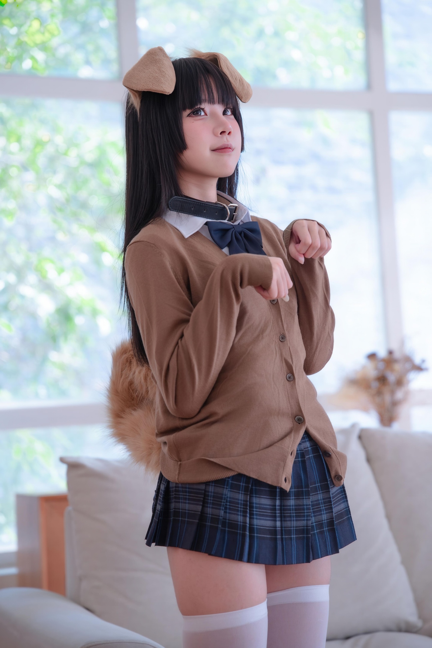 [có cosplay] 清水凪 - 小凪汪汪: Không khí ngọt ngào với đồng phục JK và tất trắng, dễ thương và tràn đầy sức sống 56P