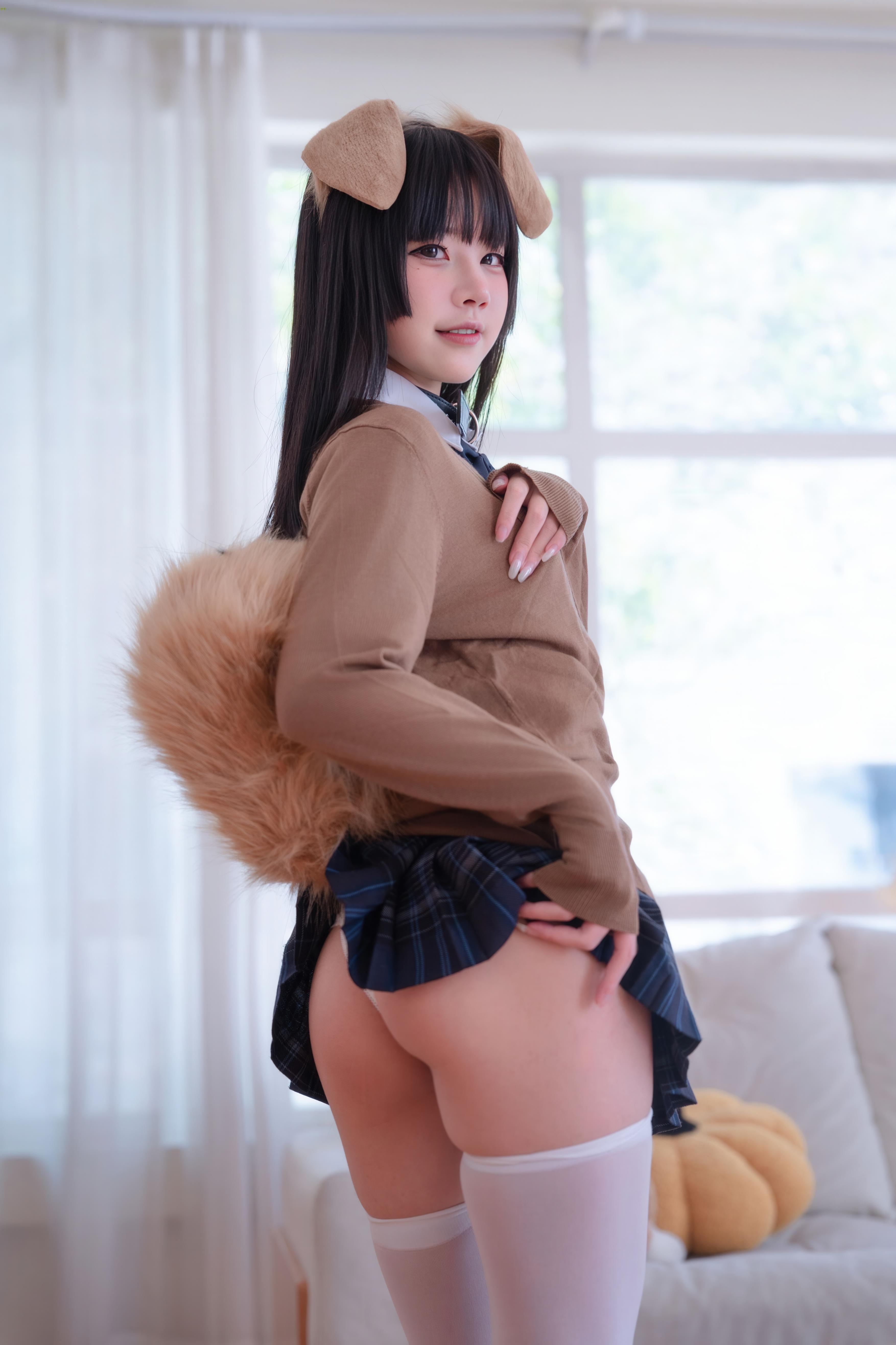 [có cosplay] 清水凪 - 小凪汪汪: Không khí ngọt ngào với đồng phục JK và tất trắng, dễ thương và tràn đầy sức sống 56P