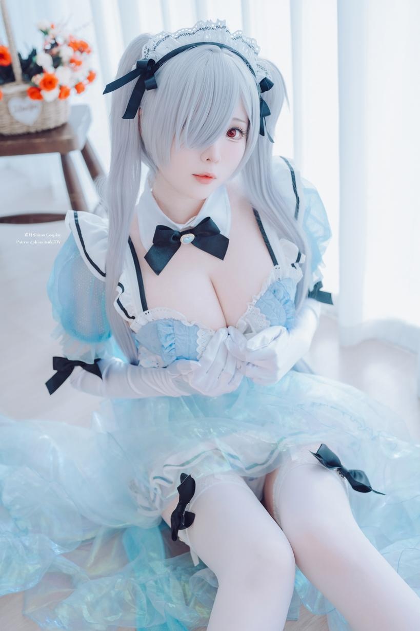 [cosplay] 霜月shimo - NIKKE灰姑娘女僕裝VOL.2：白絲高跟鞋質感在線，白嫩氛圍襯托美乳曲線，甜辣女僕氣場拉滿 33P