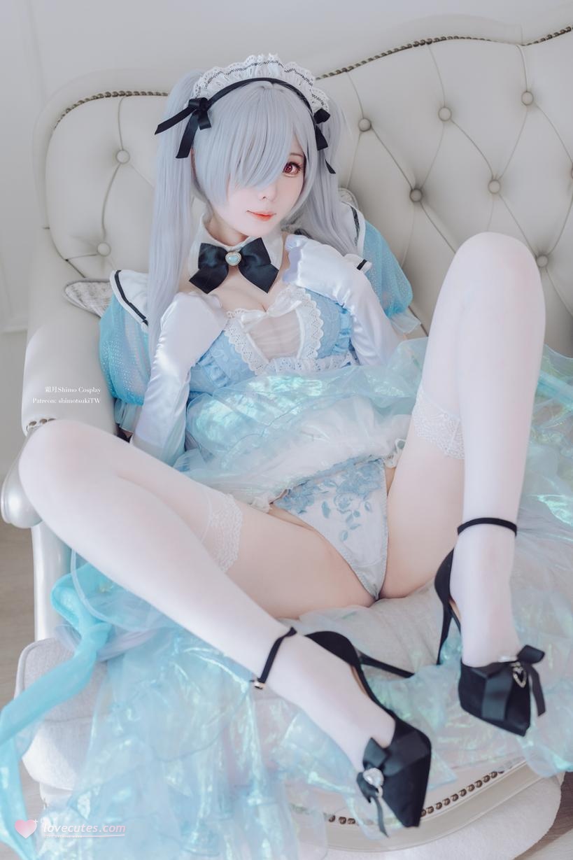 '[cosplay] 霜月shimo - NIKKE Cô Hầu Gái VOL.2: Đôi Giày Cao Gót Trắng Mịn Màng, Khung Cảnh Trắng Sáng Kết Hợp Đường Cong Đẹp, Năng Lượng Cô Hầu Gái Ngọt Ngào và Gợi Cảm 33P'