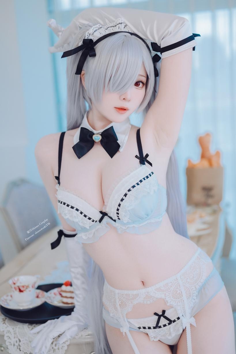 [cosplay] 霜月shimo - NIKKE灰姑娘女仆装VOL.2：白丝高跟鞋质感很在线 白嫩氛围配美乳曲线 甜辣女仆气场拉满 33P