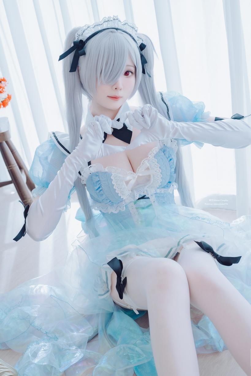 [cosplay] 霜月shimo - NIKKE灰姑娘女仆装VOL.2：白丝高跟鞋质感很在线 白嫩氛围配美乳曲线 甜辣女仆气场拉满 33P