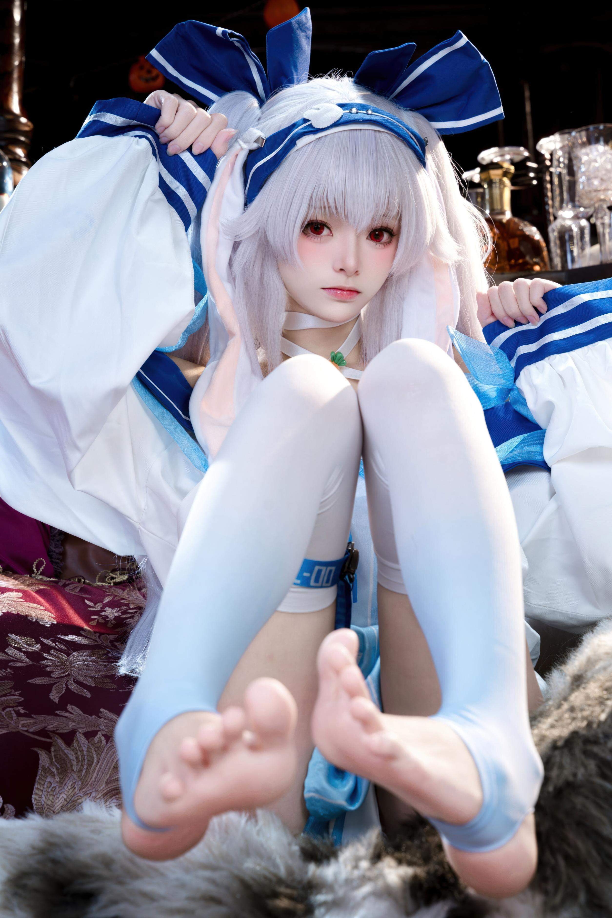 【コスプレ】九柒喵 - ラフィII：キャラクター再現度抜群！白ストッキングと美脚が魅力の少女系コス46P