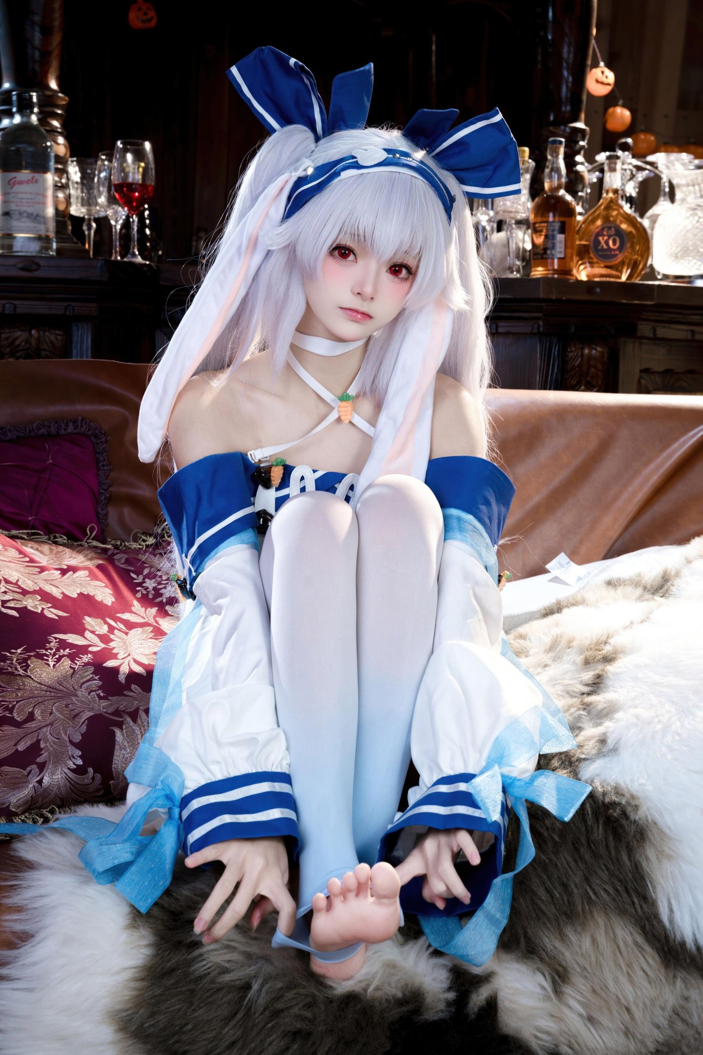 【コスプレ】九柒喵 - ラフィII：キャラクター再現度抜群！白ストッキングと美脚が魅力の少女系コス46P