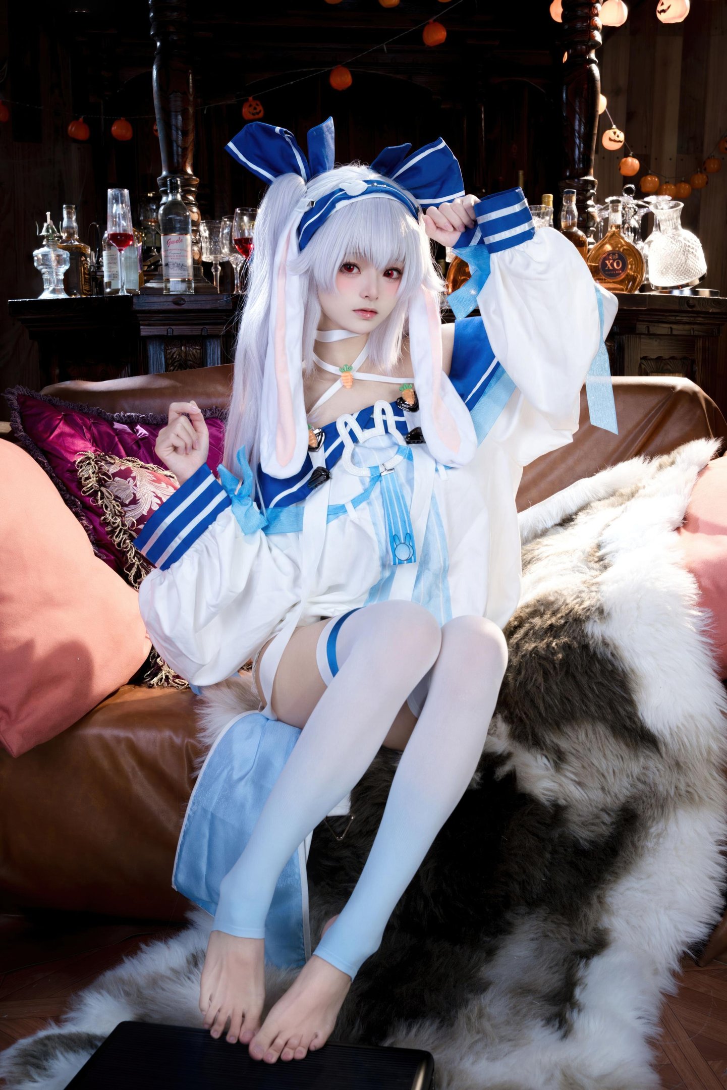 【コスプレ】九柒喵 - ラフィII：キャラクター再現度抜群！白ストッキングと美脚が魅力の少女系コス46P