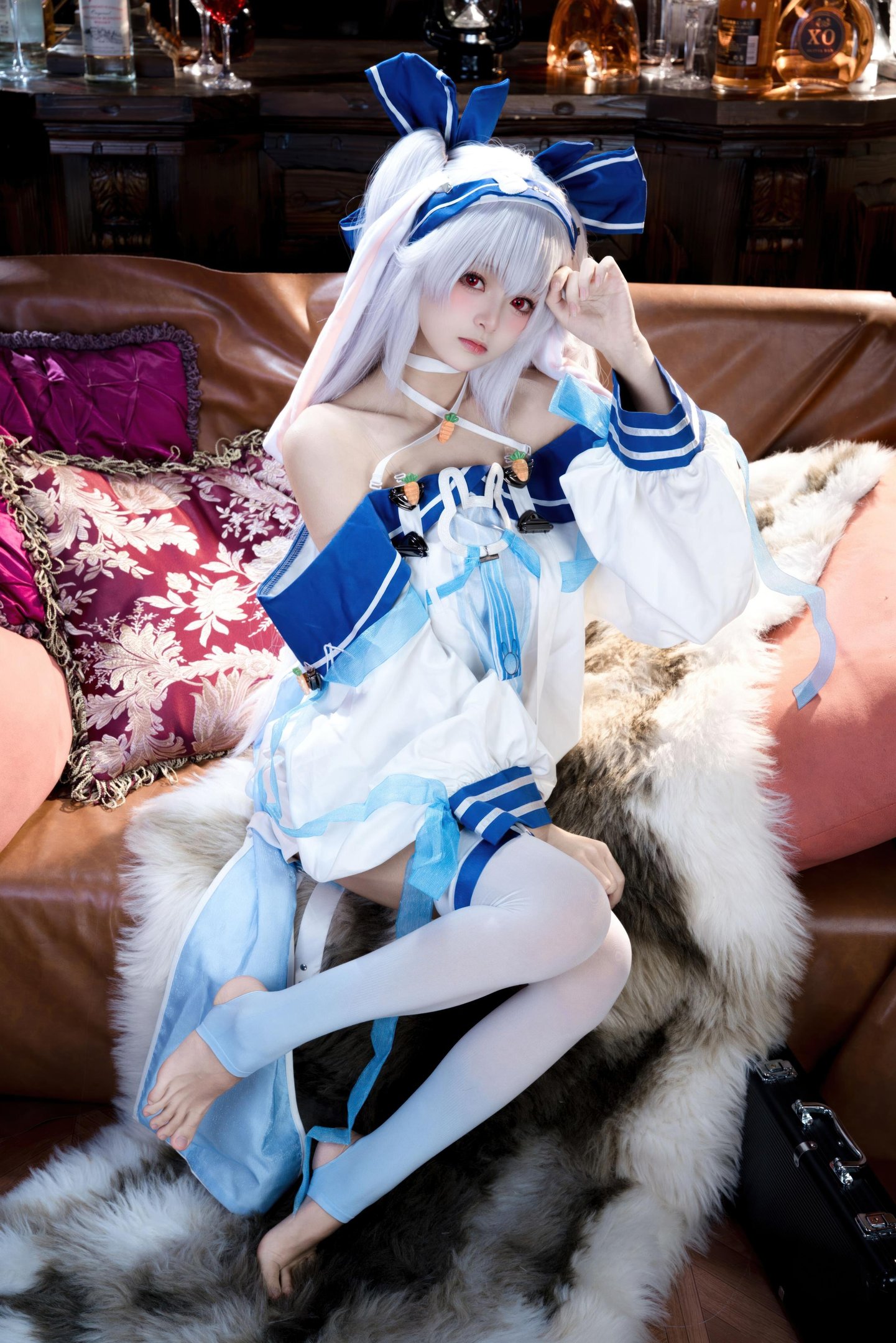 【コスプレ】九柒喵 - ラフィII：キャラクター再現度抜群！白ストッキングと美脚が魅力の少女系コス46P