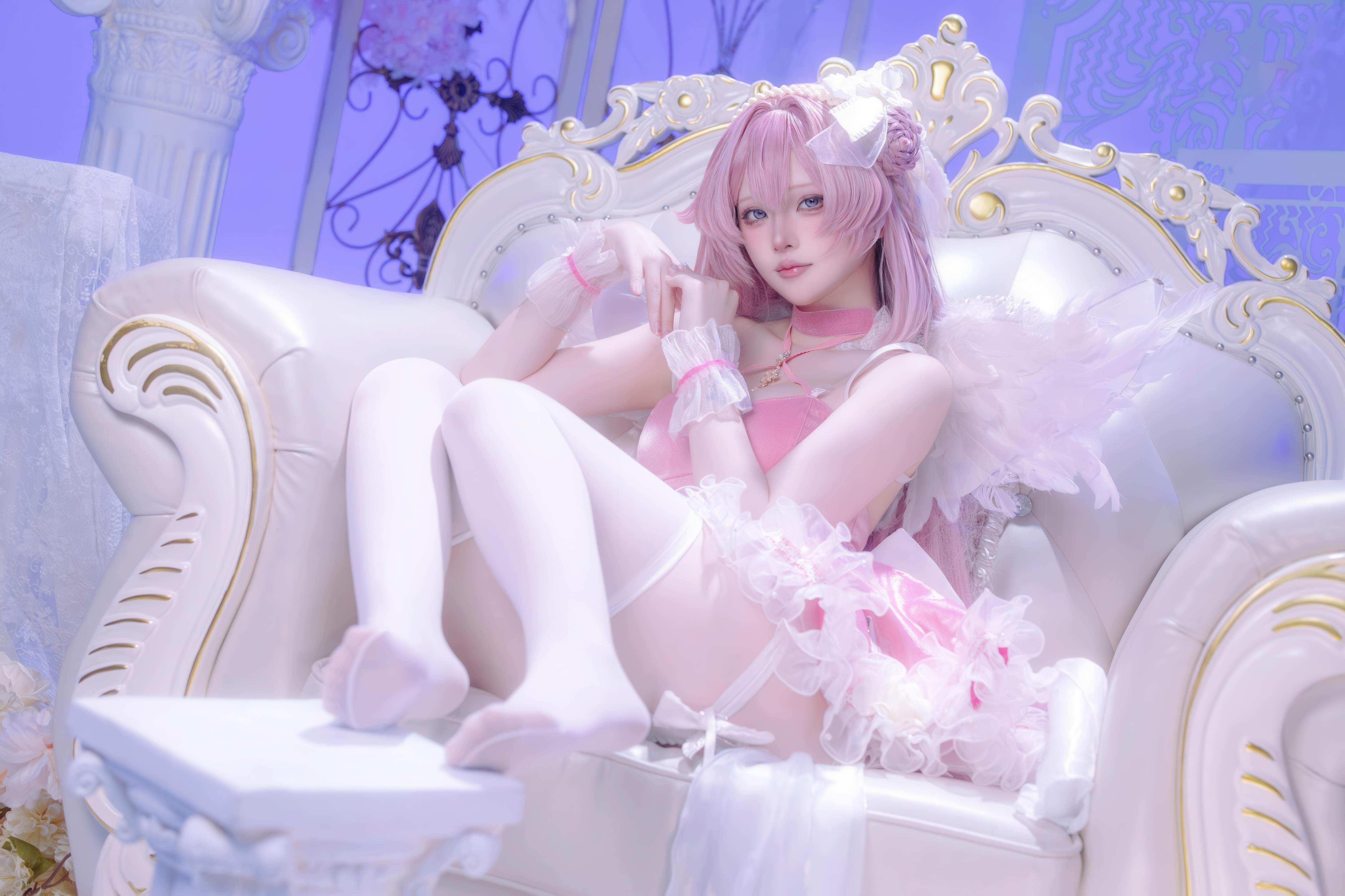 [cosplay] 屿鱼 - 桃乐丝·黎明派对：派对氛围下的角色还原 白丝少女感很抓眼 63P