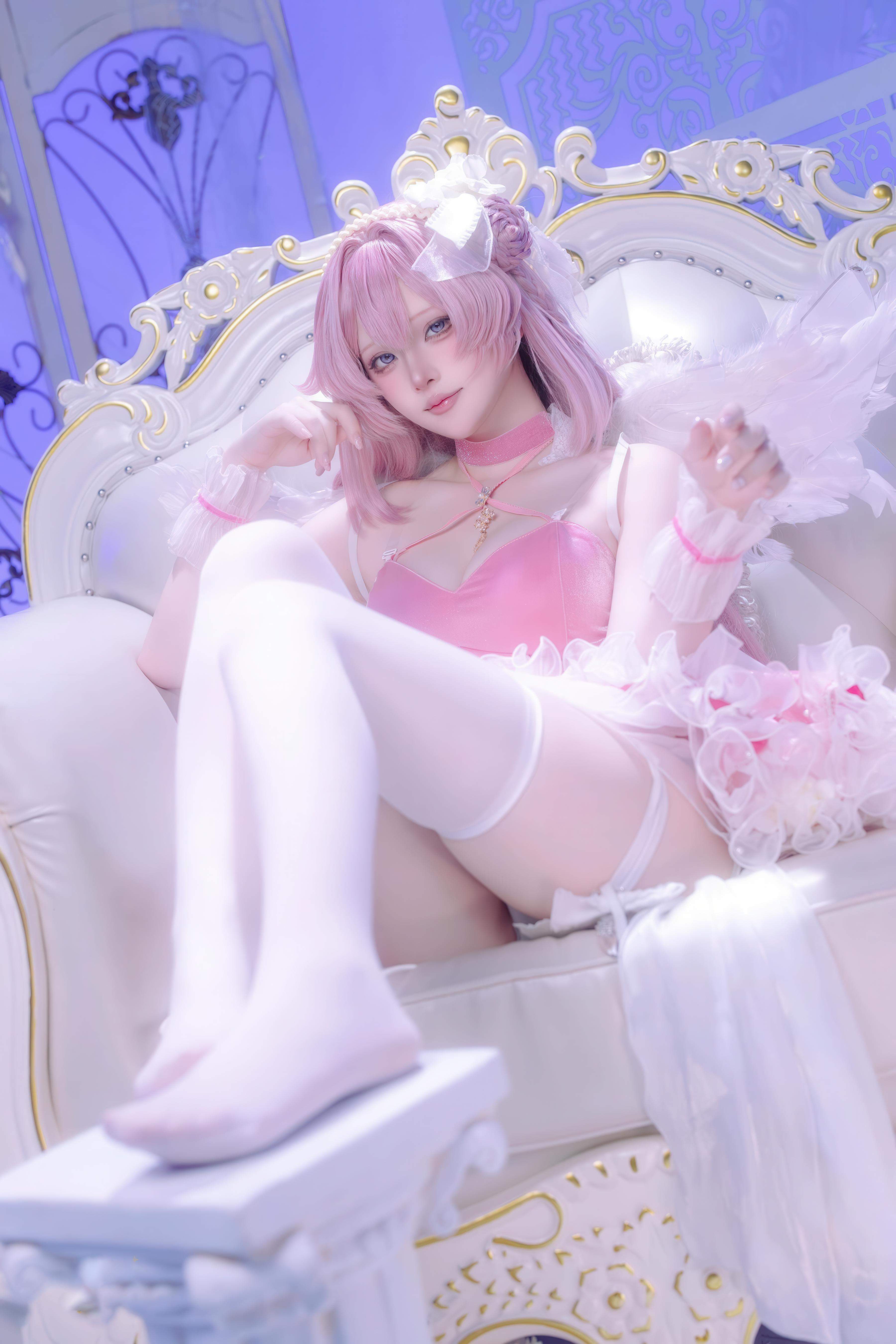 [cosplay] 屿鱼 - 桃乐丝·黎明派对：派对氛围下的角色还原 白丝少女感很抓眼 63P