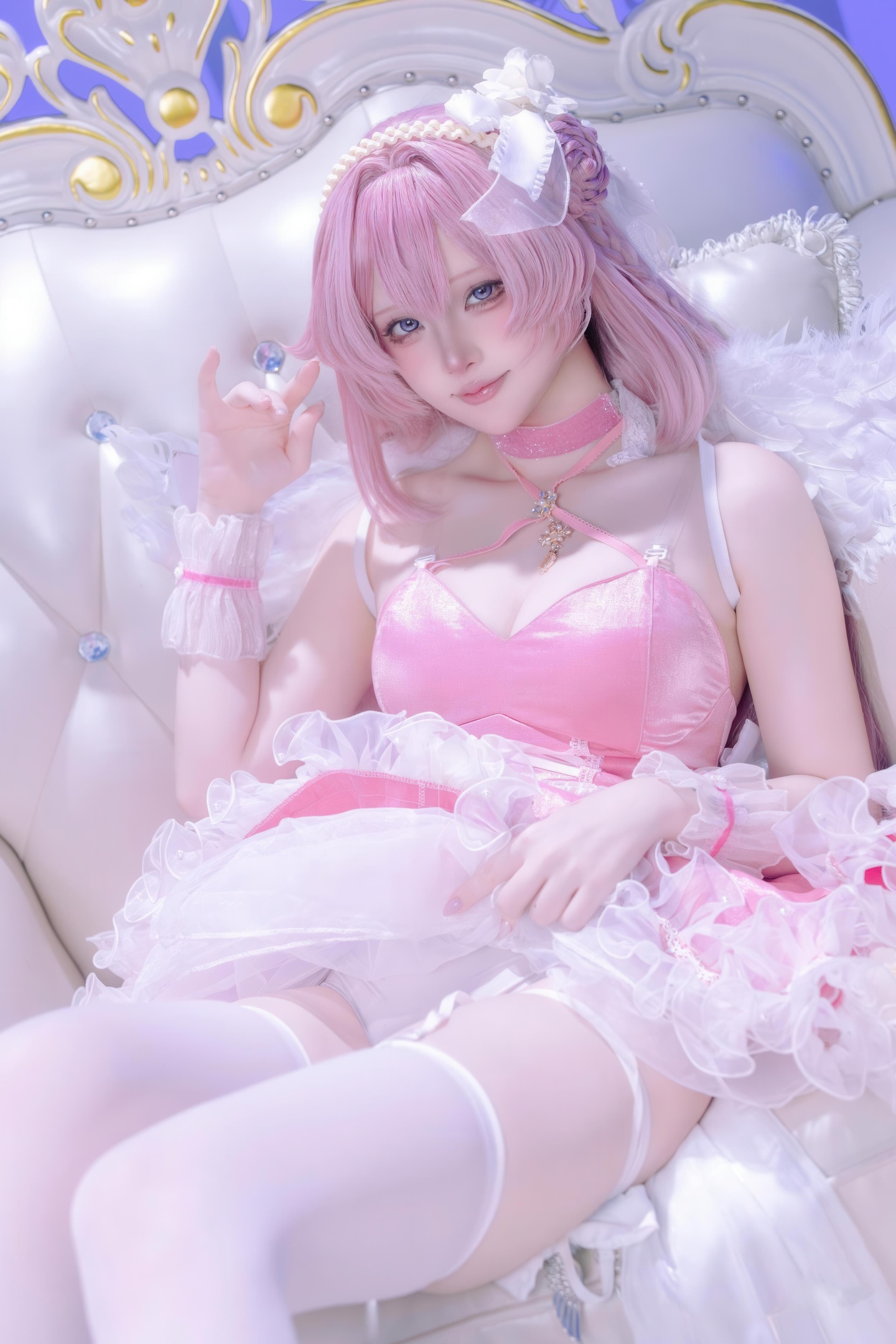 [cosplay] 屿鱼 - 桃乐丝·黎明派对：派对氛围下的角色还原 白丝少女感很抓眼 63P
