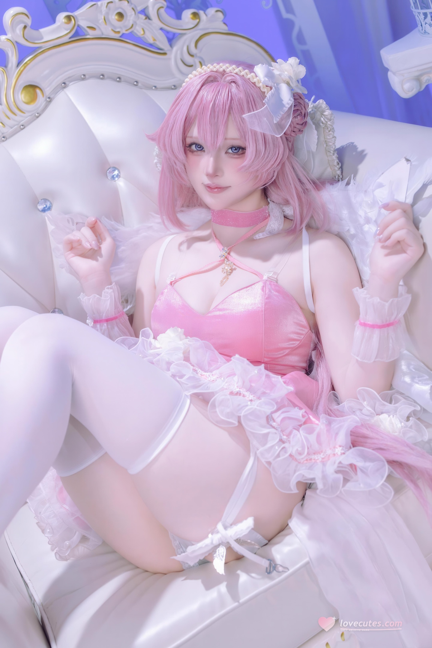 [cosplay] 屿鱼 - 桃乐丝·黎明派对：派对氛围下的角色还原 白丝少女感很抓眼 63P