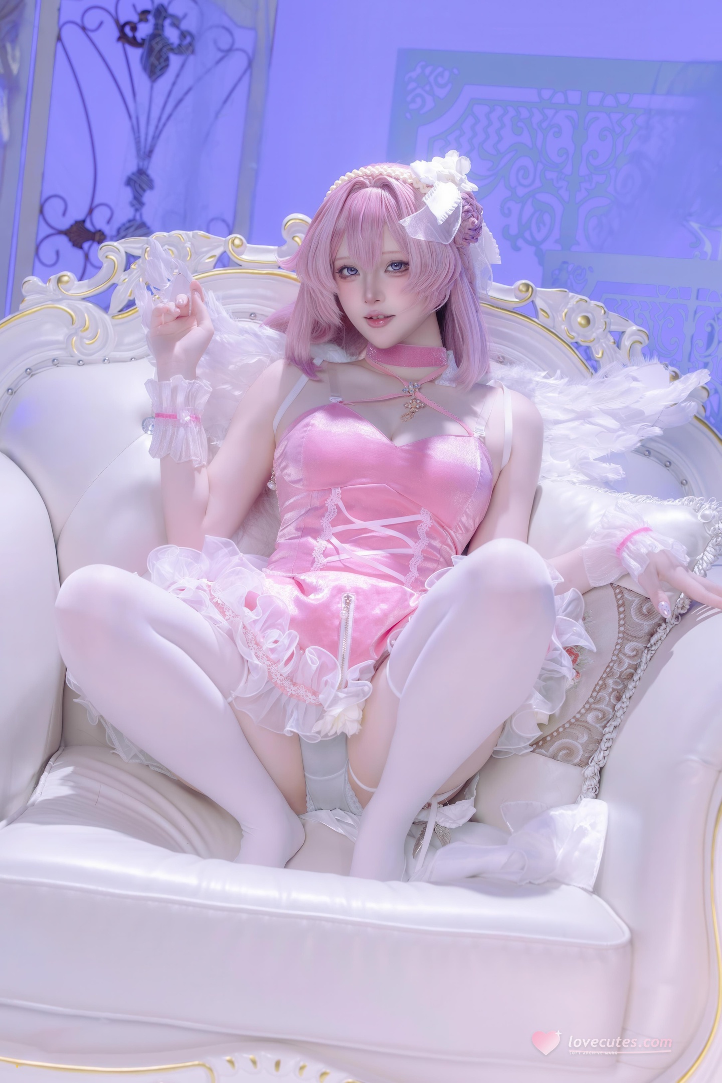 [cosplay] 屿鱼 - 桃乐丝·黎明派对：派对氛围下的角色还原 白丝少女感很抓眼 63P