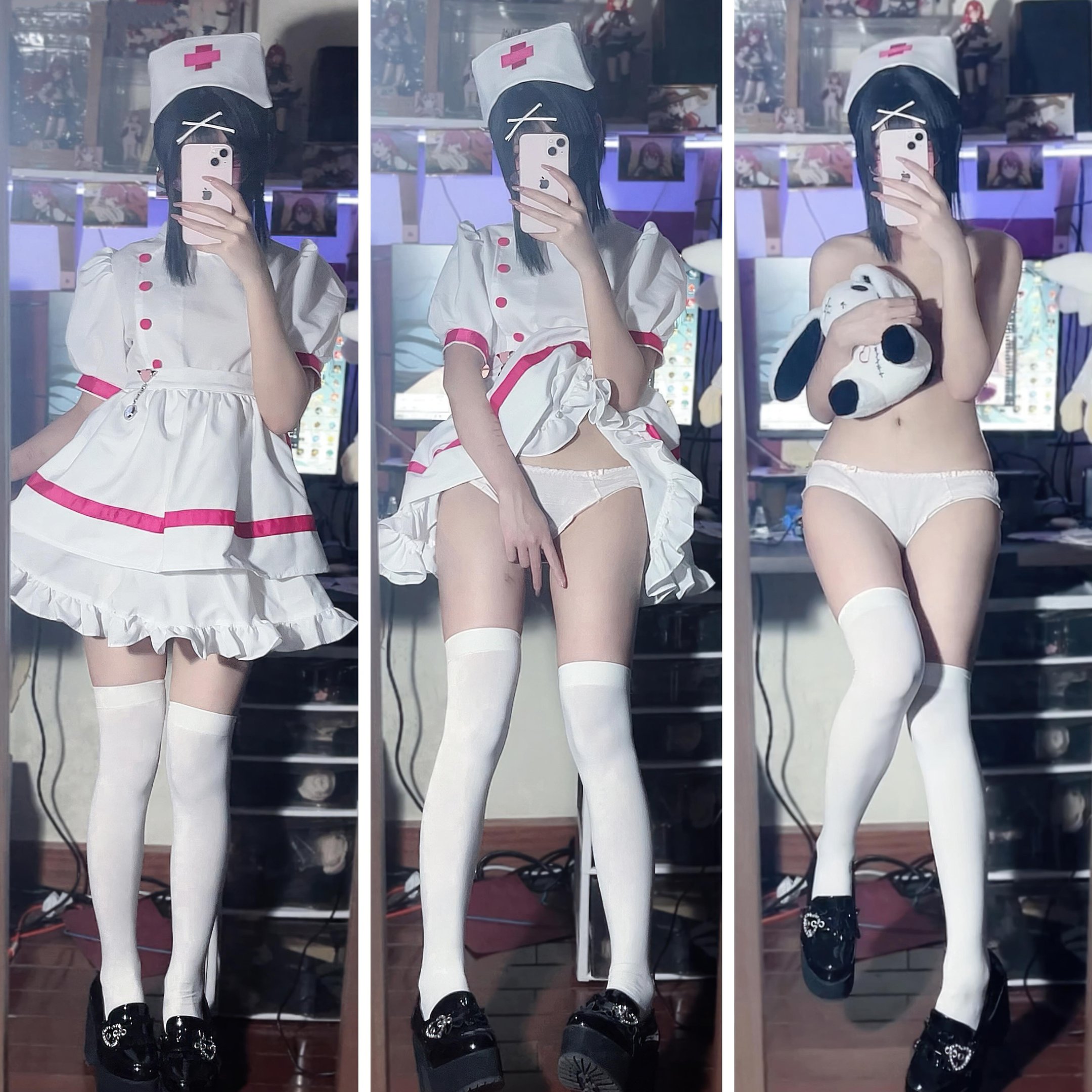 [costume play] 清水凪 - 夜勤小護士：白絲眼鏡護士造型 夜班氛圍下的清純制服風 31P