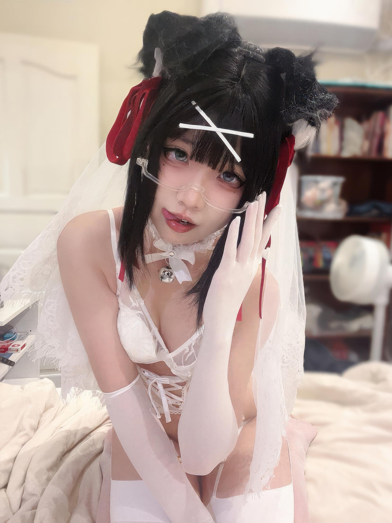 [cosplay] 清水凪 - 小狗花嫁：蕾丝婚纱搭配白丝造型 甜美氛围感的花嫁主题 37P3V