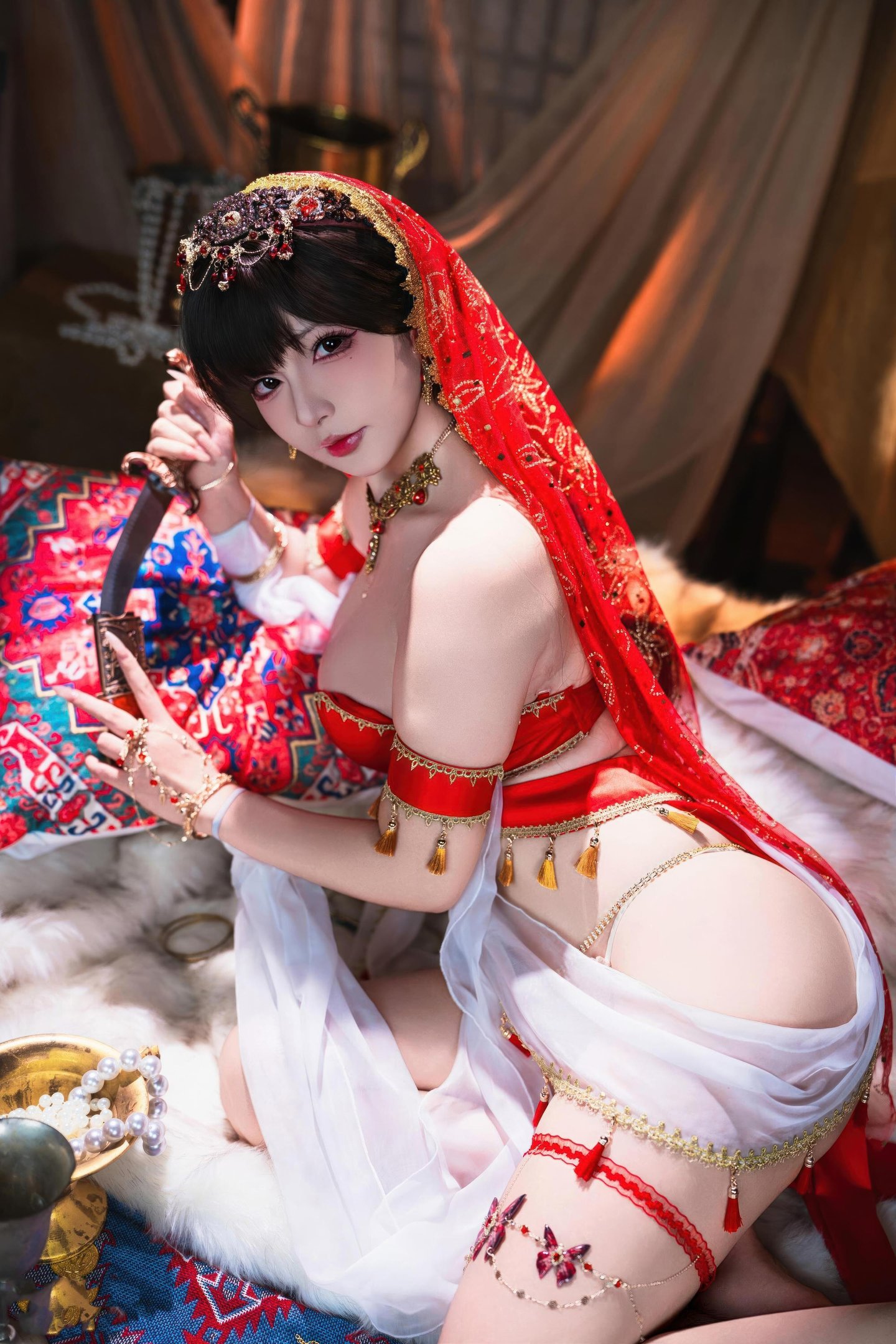 [写真] yuuhui玉汇 - Lâu Lan Huyễn Mộng: Diễn Xuất Mơ Màng Dưới Cảnh Quan Cổ Điển, Đường Cong Đẹp và Vẻ Đằm Thắm Quyến Rũ 126P3V