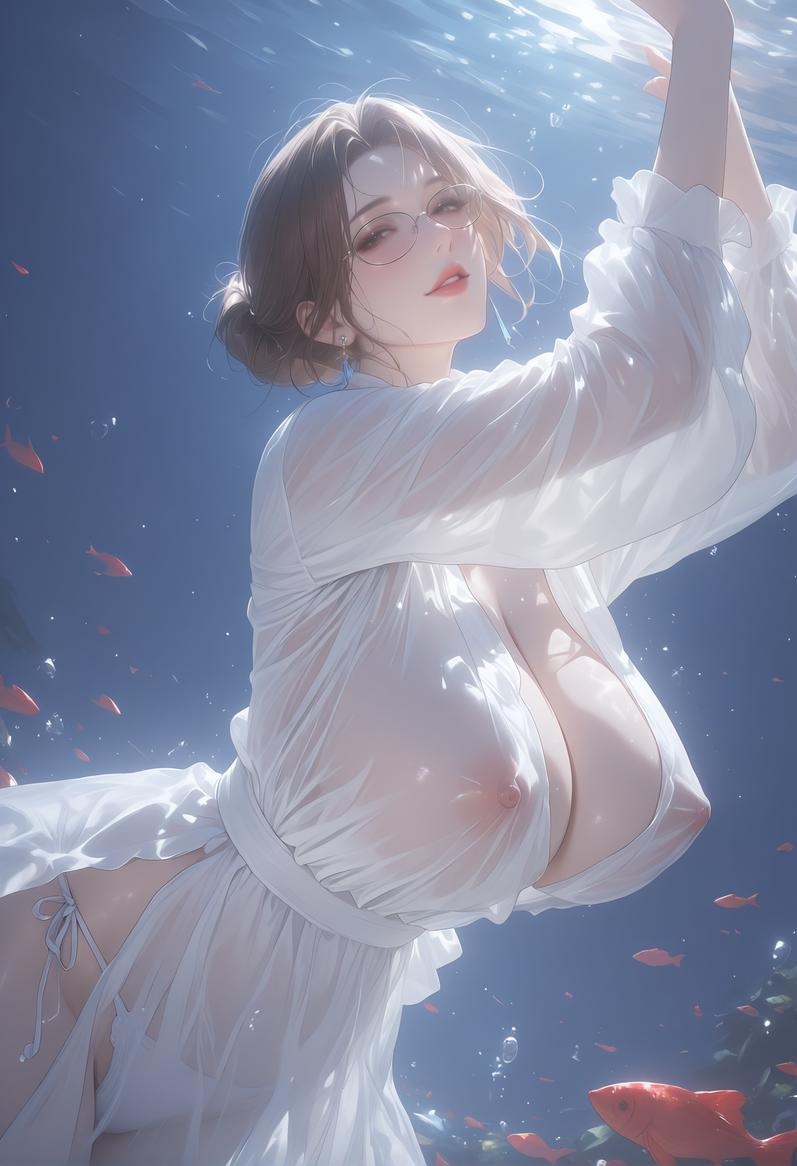 AI生成動漫女孩 - 輕熟風：成熟女性巨乳美胸 完美曲線展現極致性感誘惑 63P