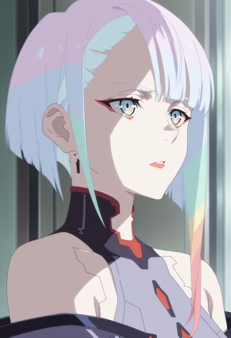 Cô Gái Anime Tạo Bởi AI - 露西娜: Đường Biên Cyberpunk, Tóc Xanh, Ngực Lớn, Cô Gái Tóc Bạc Với Đường Cong Hoàn Hảo, Sự Quyến Rũ Tột Đỉnh 63P
